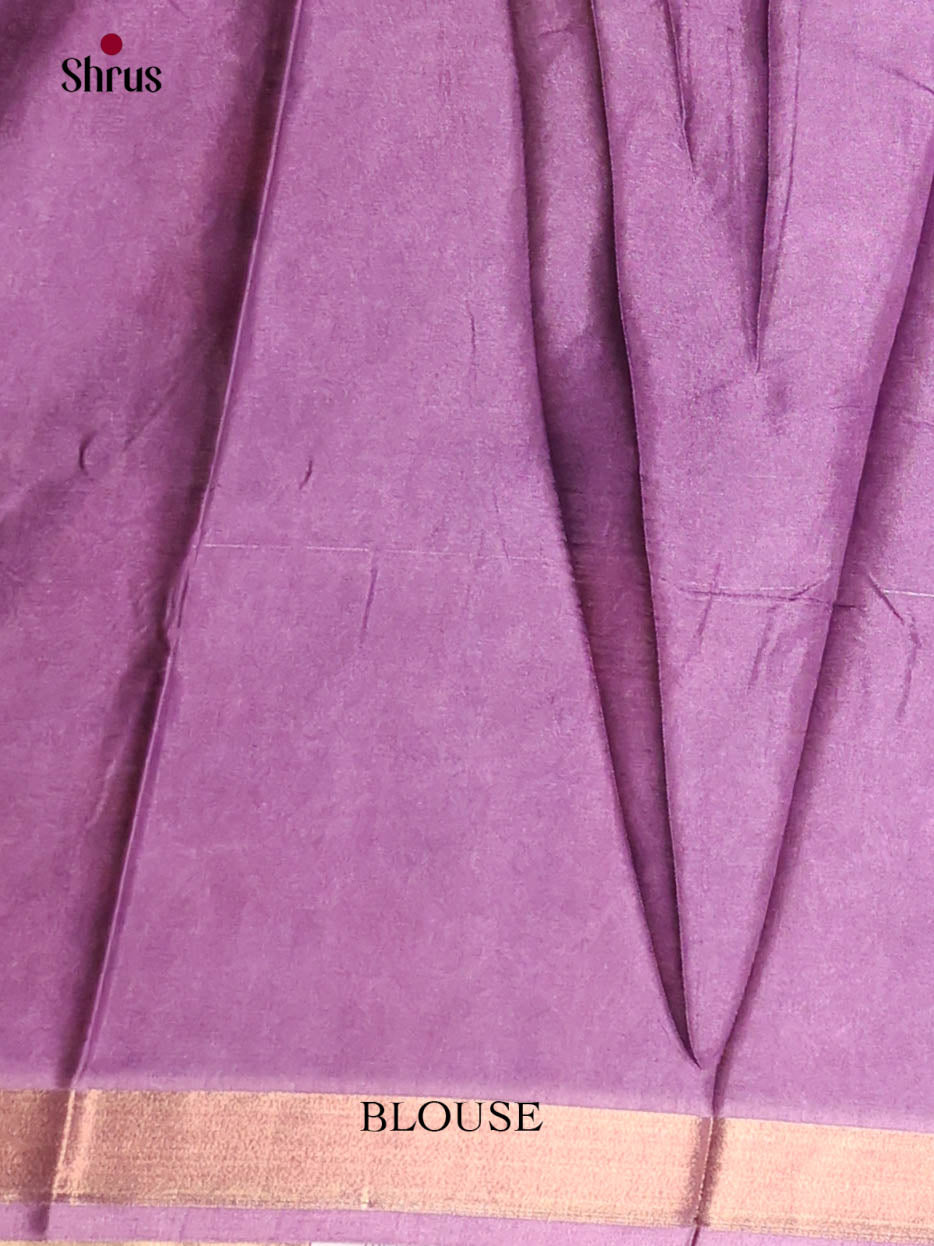 Purple & Cream - Art Modal Saree