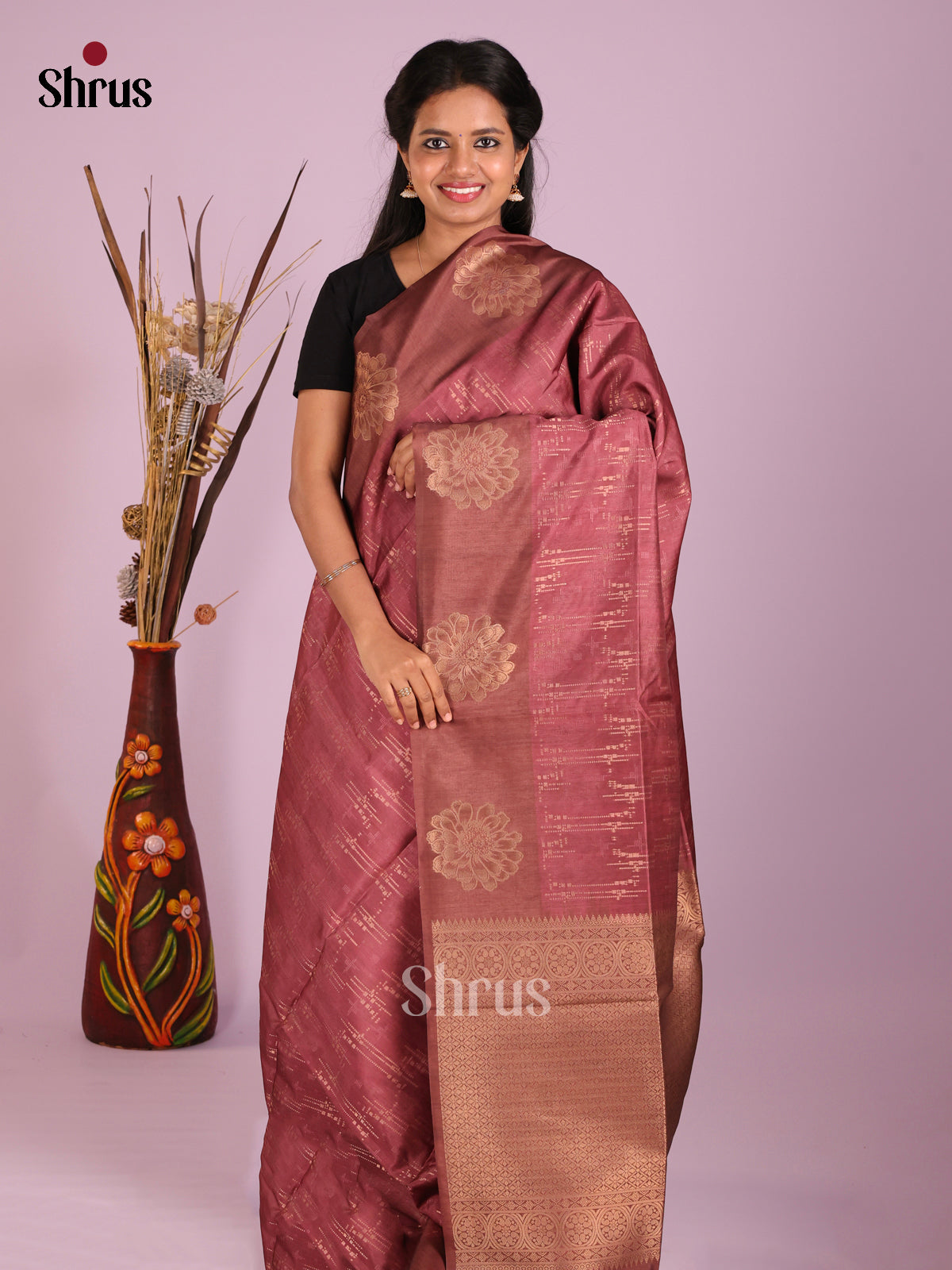 Brown - Semi Tussar Saree
