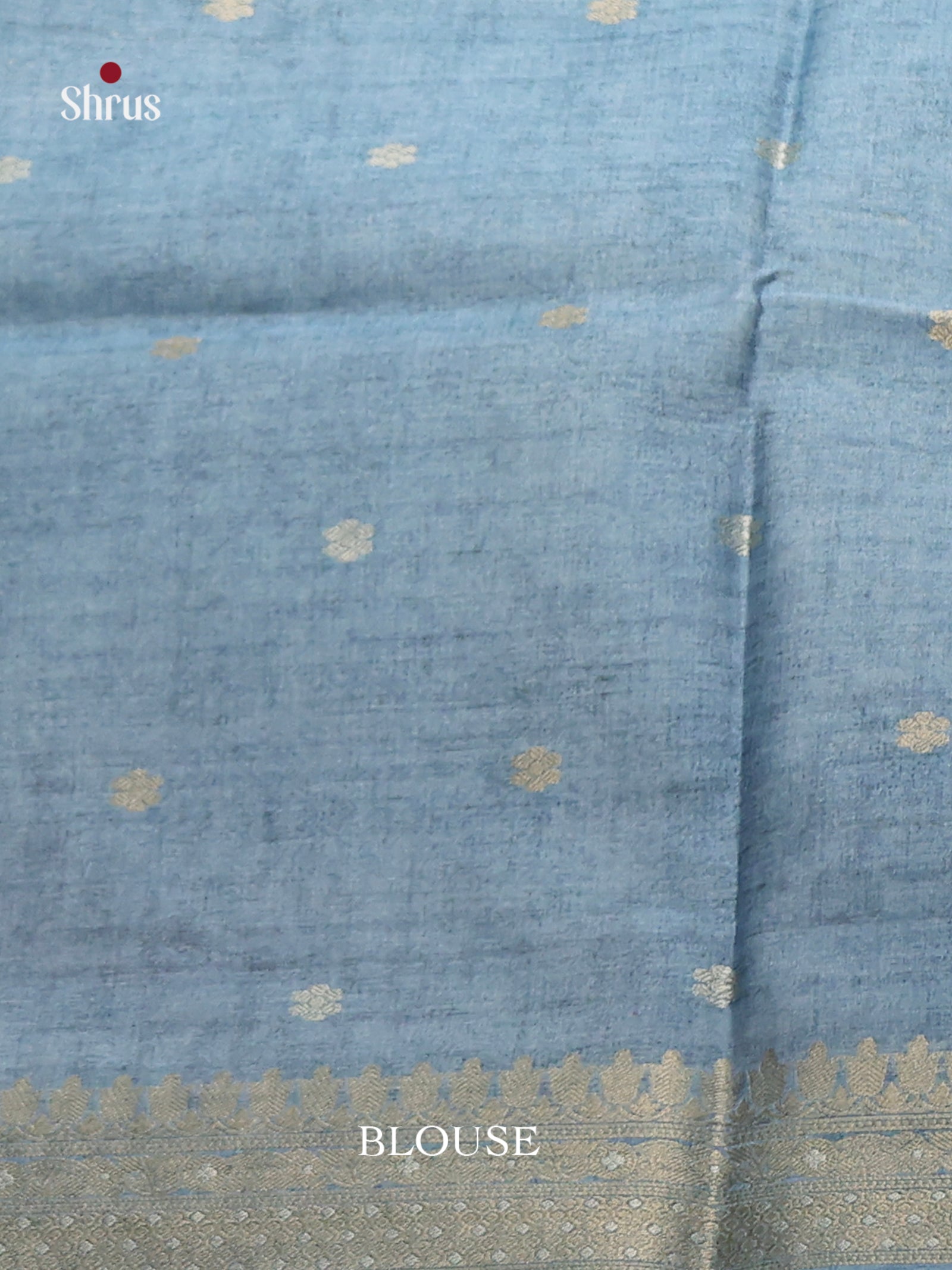 Grey & Blue - Semi Tussar Saree