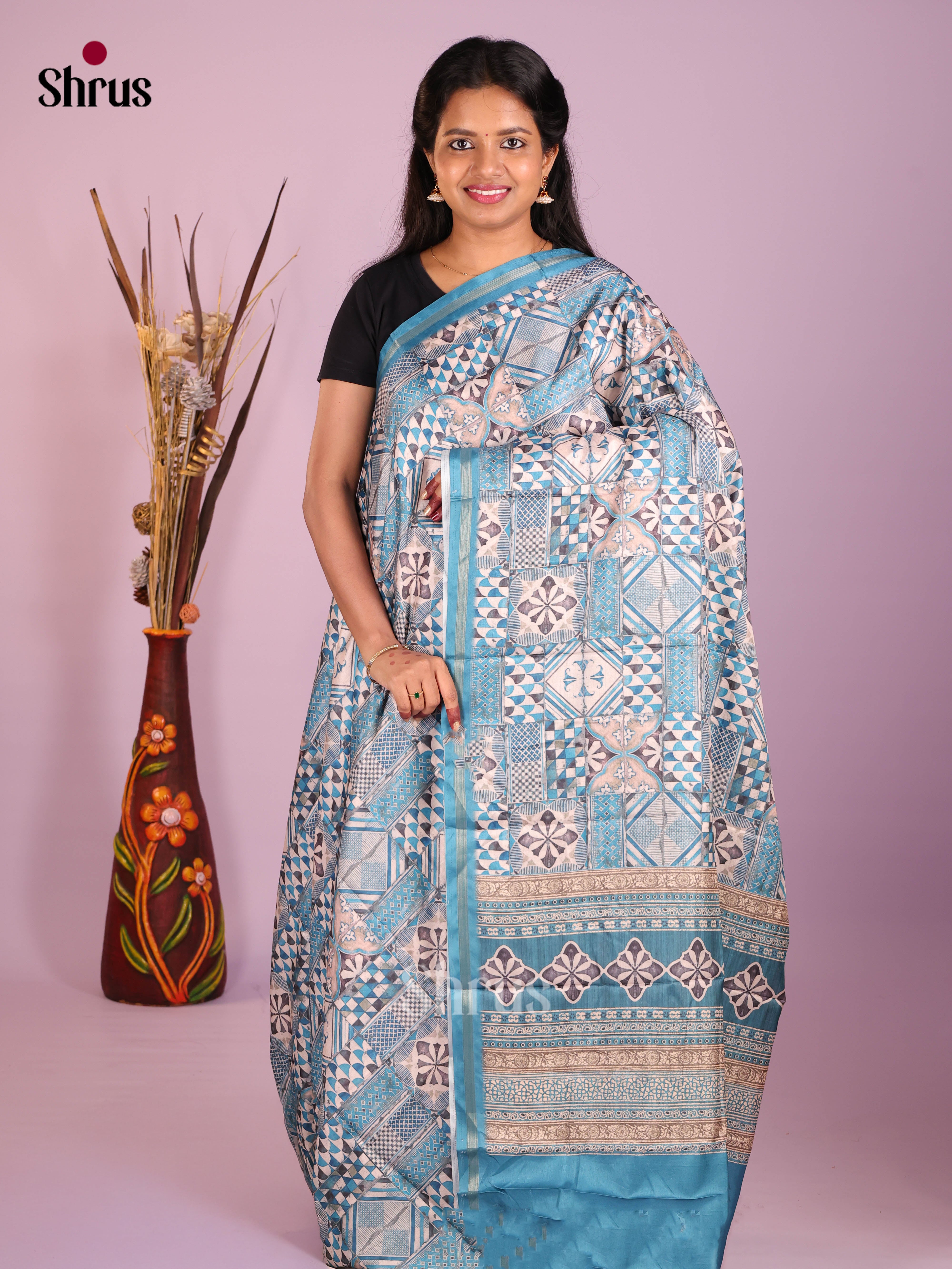 Blue - Art Modal Saree