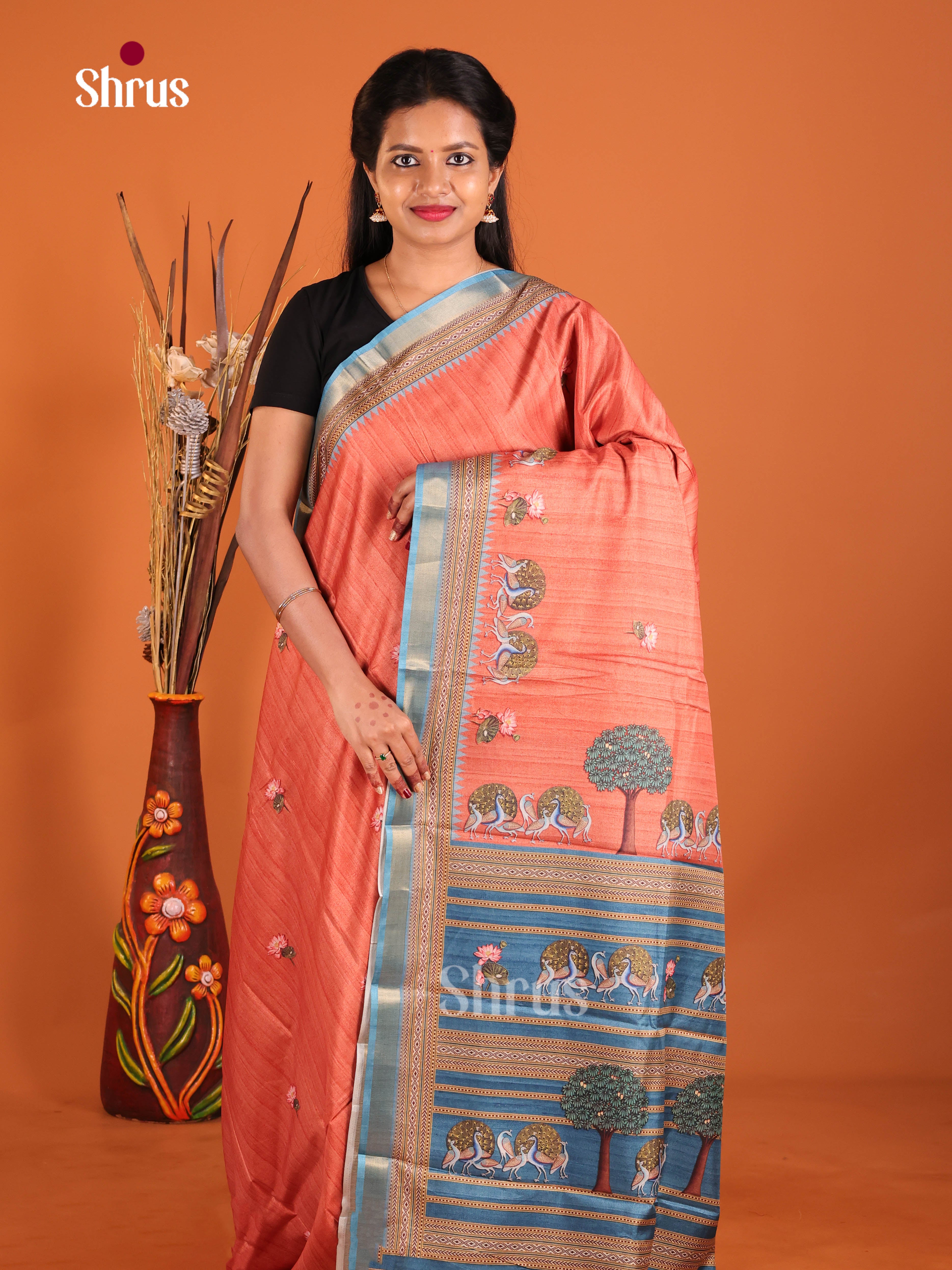 Red & Blue - Art Modal Saree