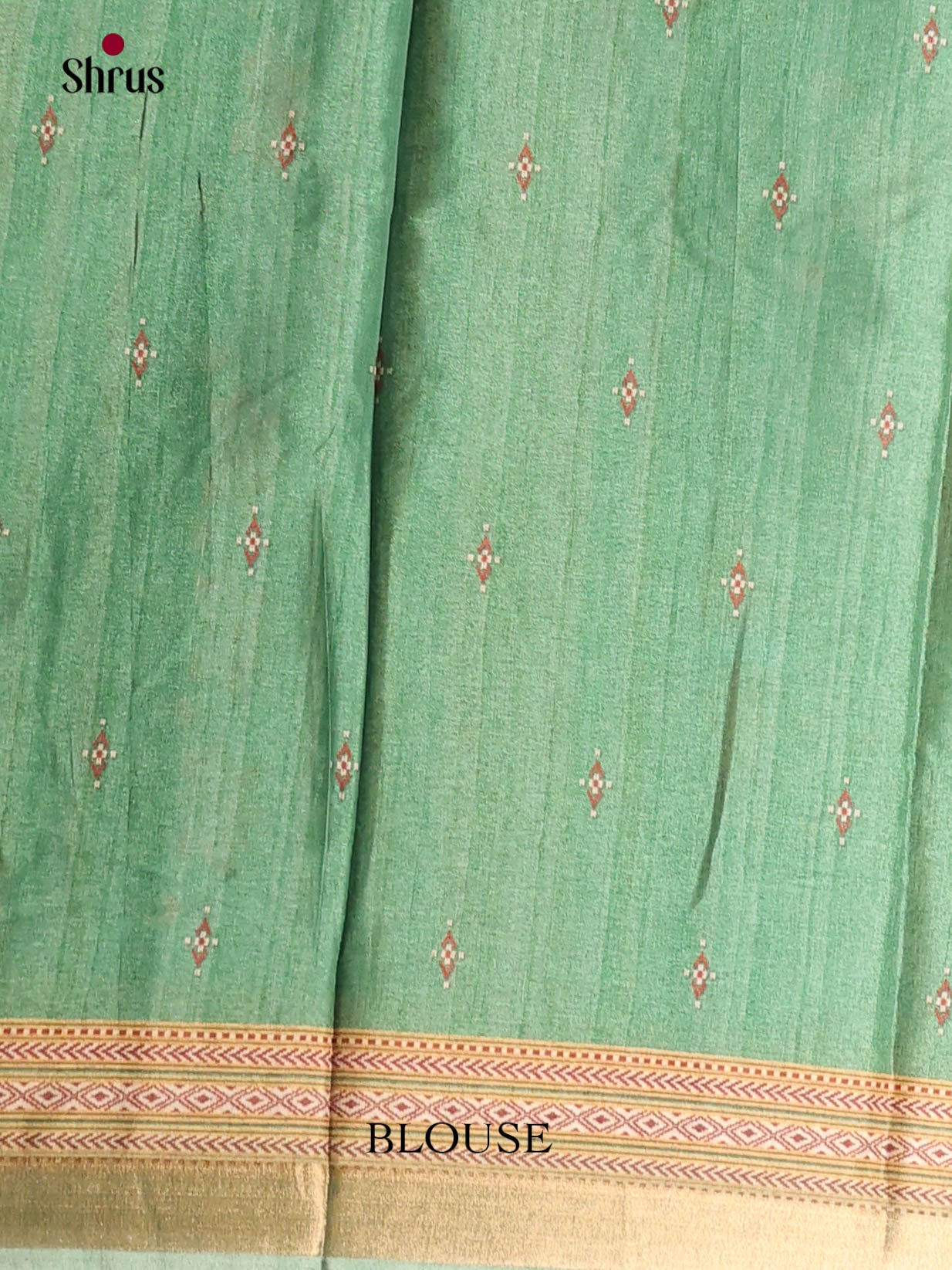 Light Blue & Green- Art Modal Saree - Shop on Shrus.com