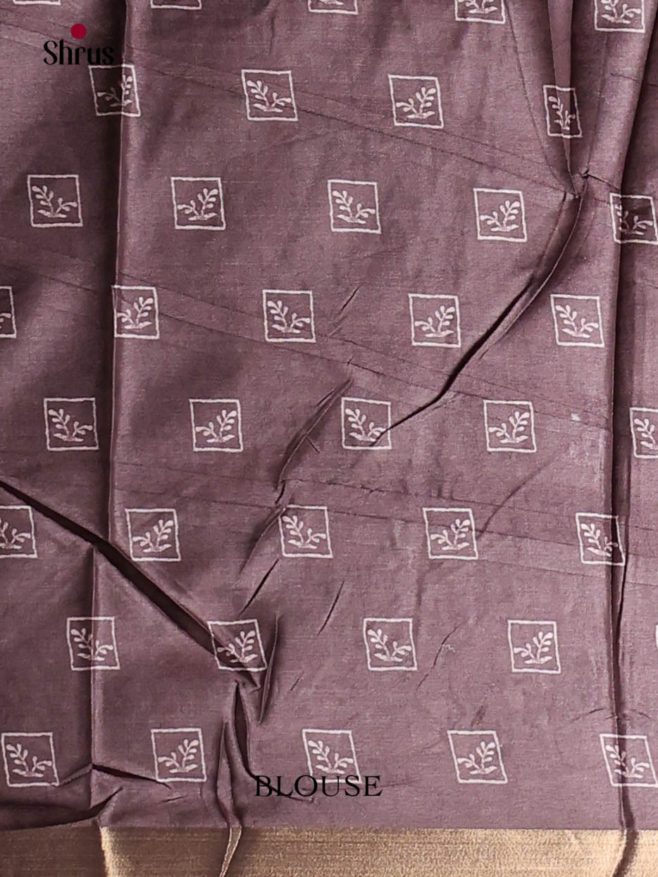 Grey & Brown - Art Modal Saree - Shop on Shrus.com