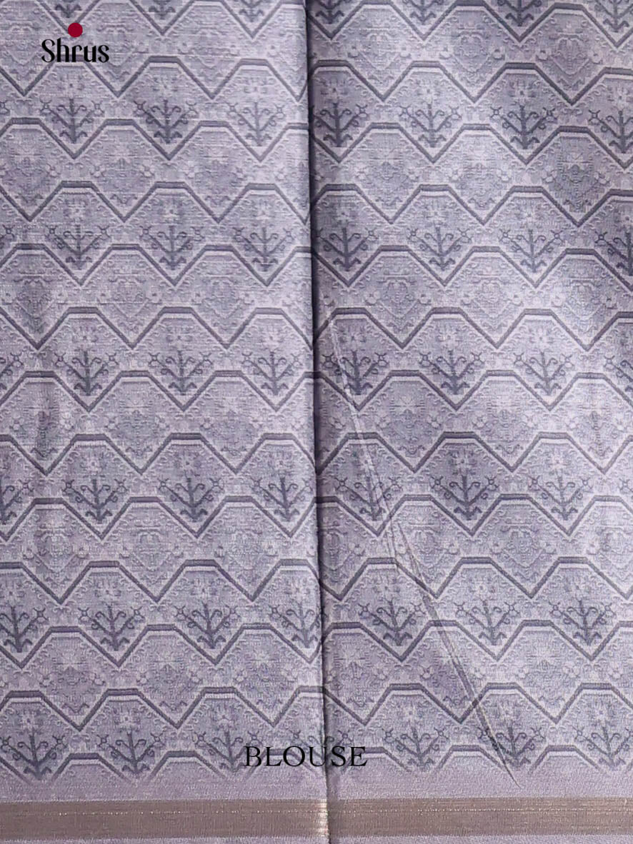 Cream & Blue - Art Modal Saree