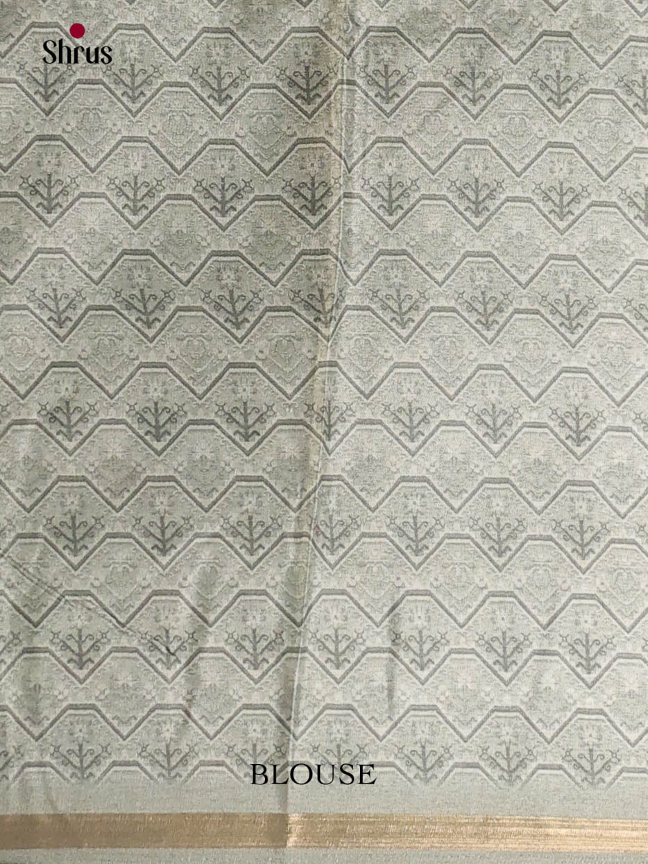 Cream & Green - Art Modal Saree