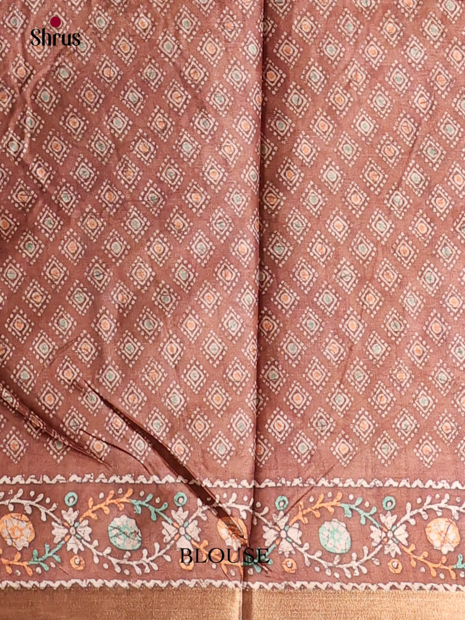 Light Brown & Brown - Art Modal Saree - Shop on Shrus.com