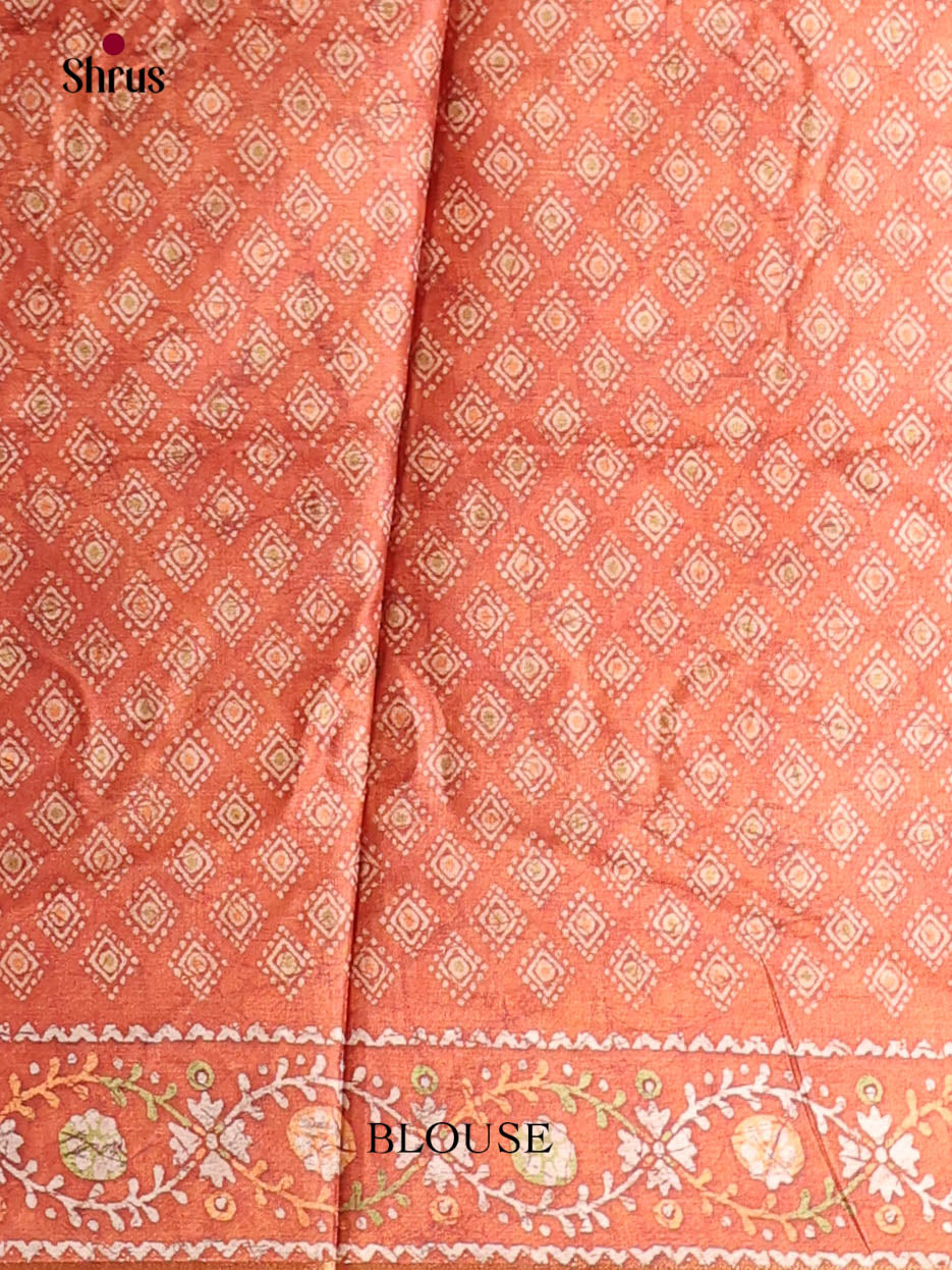 Purple & Orange- Art Modal Saree - Shop on Shrus.com