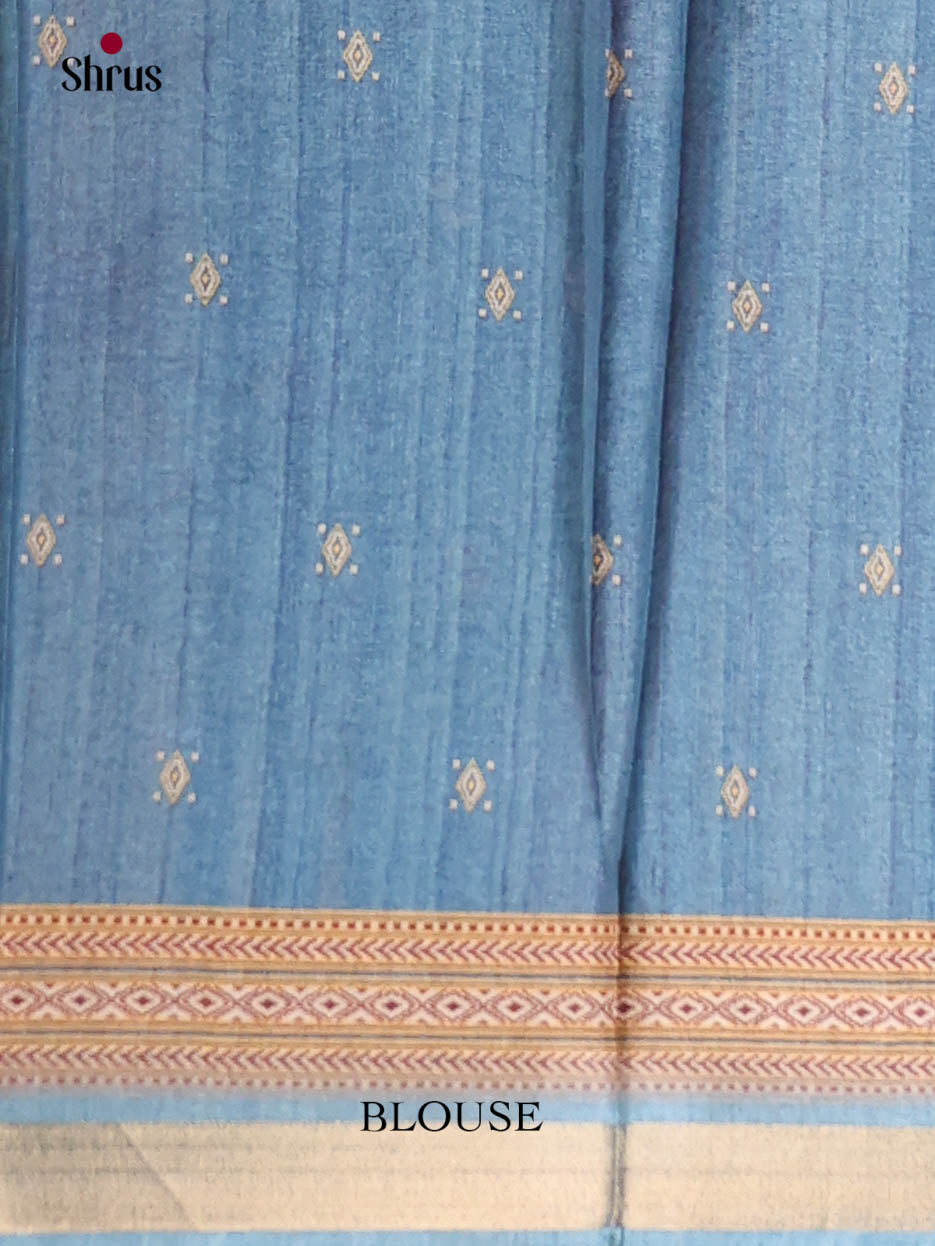 Pink & Blue - Art Modal Saree - Shop on Shrus.com