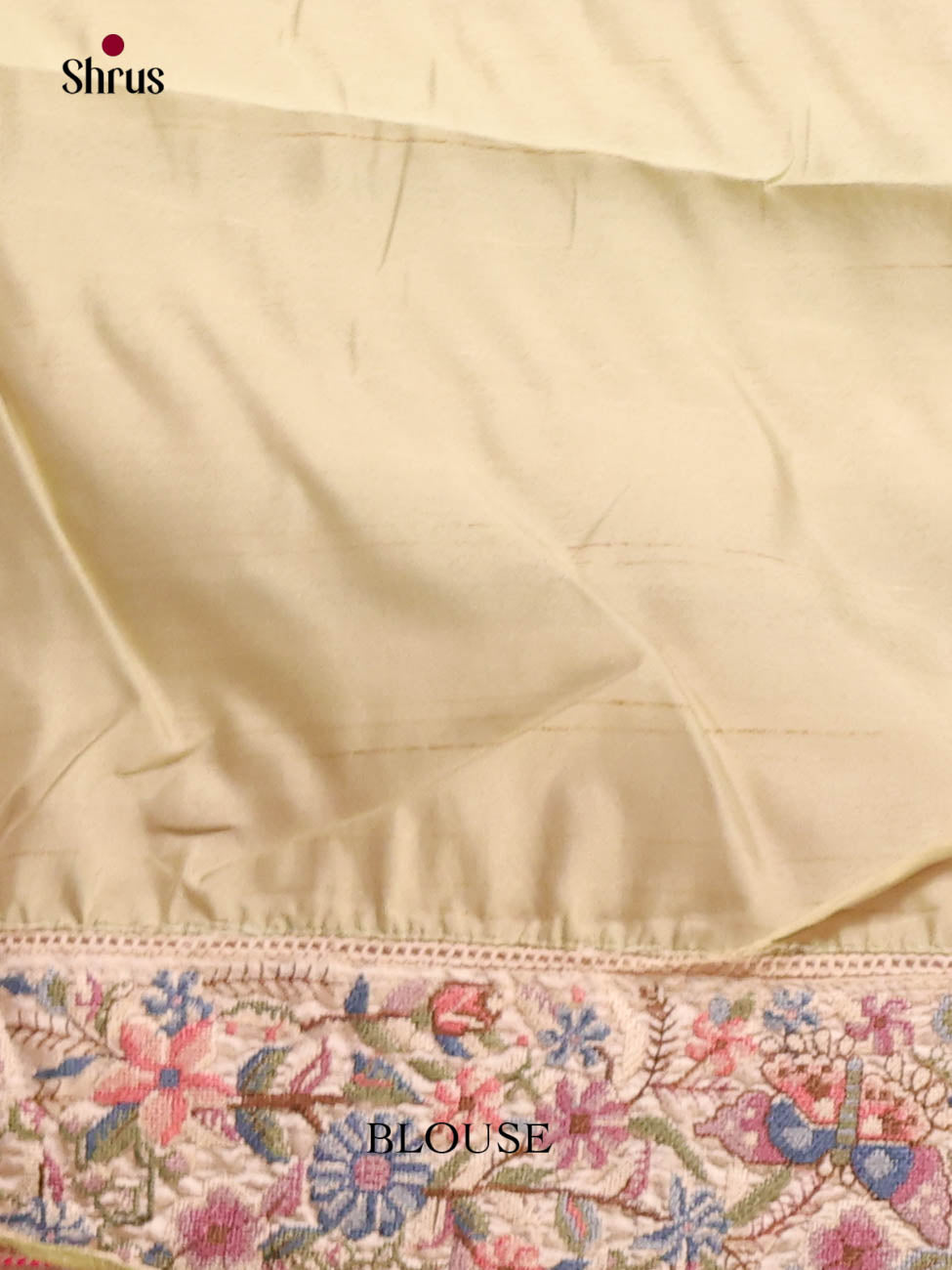 Pastel Green & Cream - Semi Dupion Saree