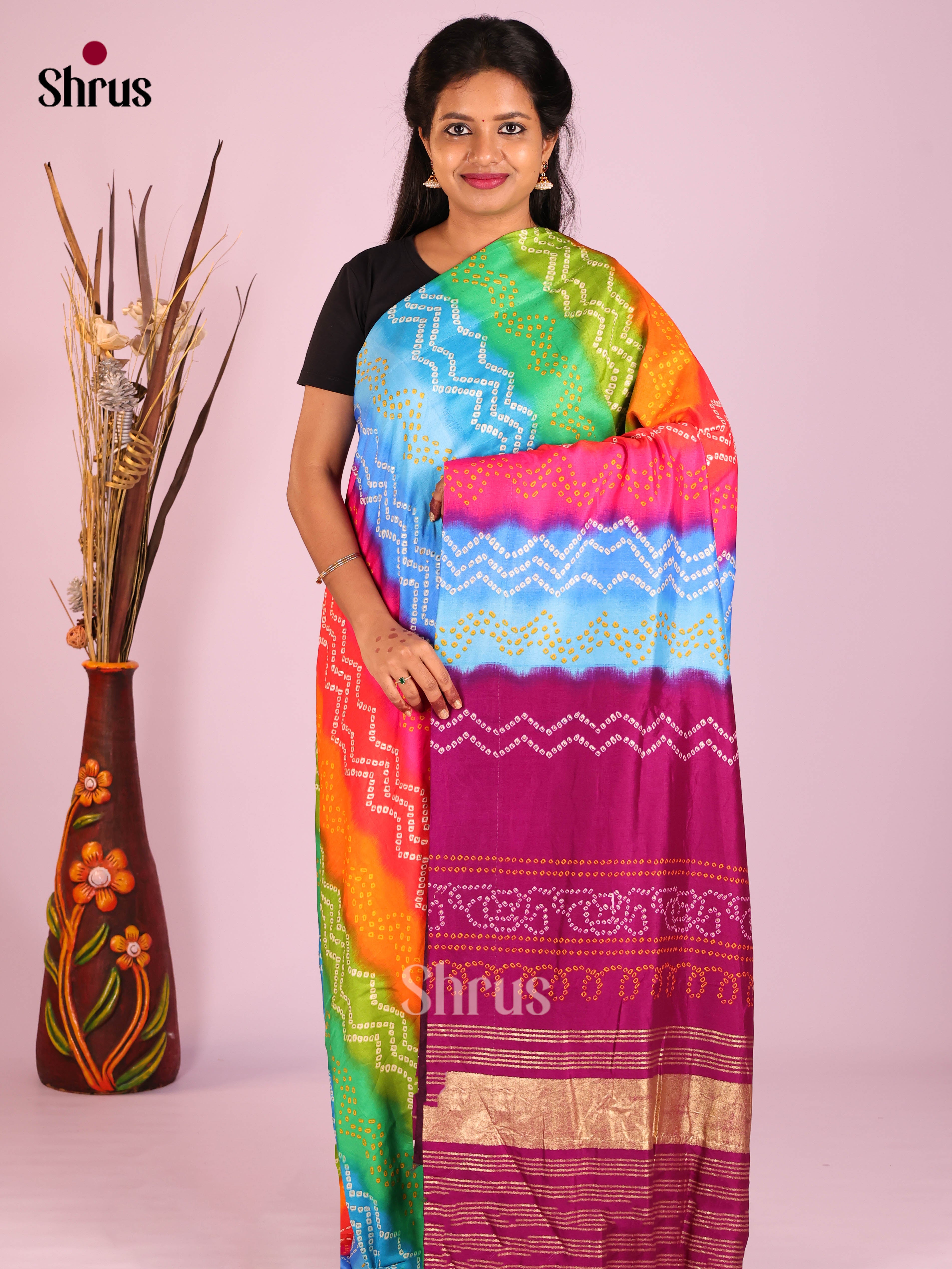 DIS08721 - Bandhini Saree - Shop on Shrus.com