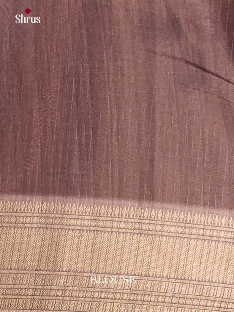 Cream & Brown - Semi Dola silk Saree