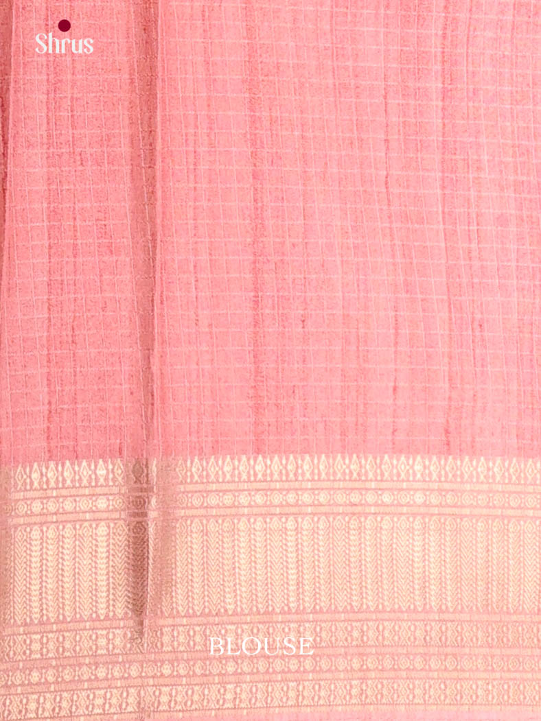 Pink & Cream - Semi Dola silk Saree