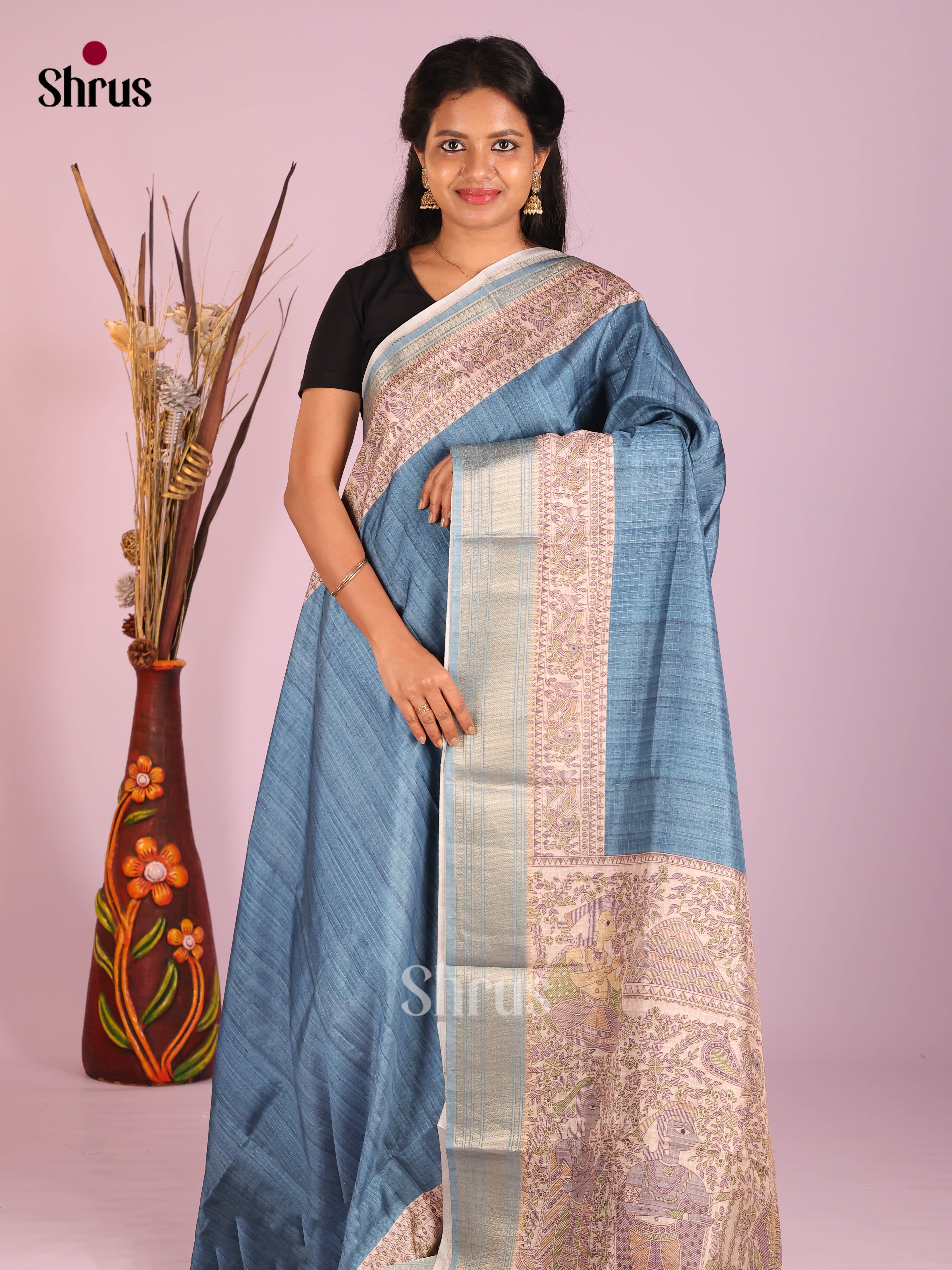 DIS09358 - Semi Dola silk Saree - Shop on Shrus.com