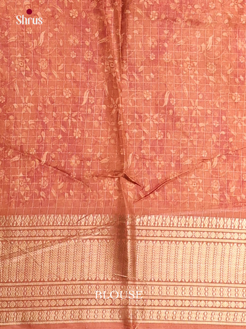 Brown - Semi Dola silk Saree