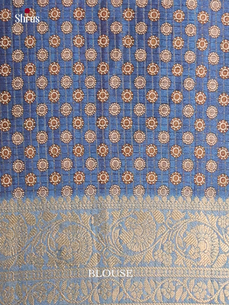 Pink & Blue - Semi Dola silk Saree