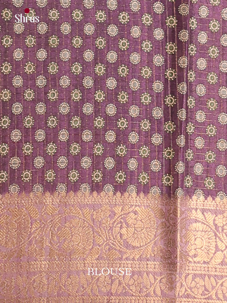 green & Purple - Semi Dola silk Saree