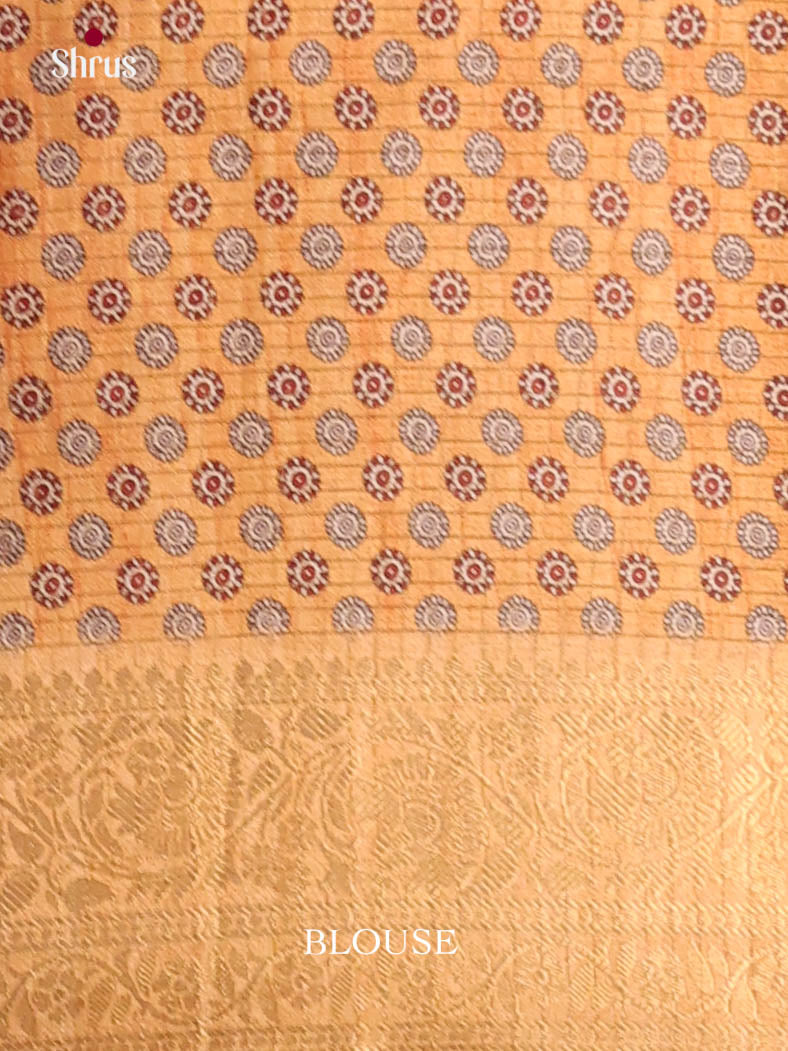 Violet & Peach - Semi Dola silk Saree