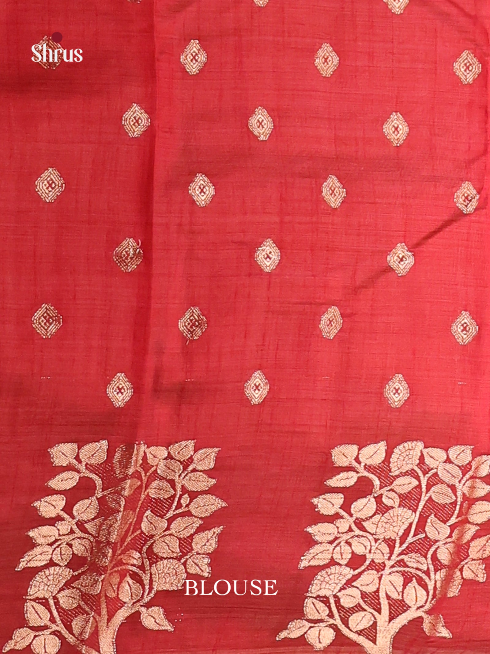Red - Semi Rawsilk Saree