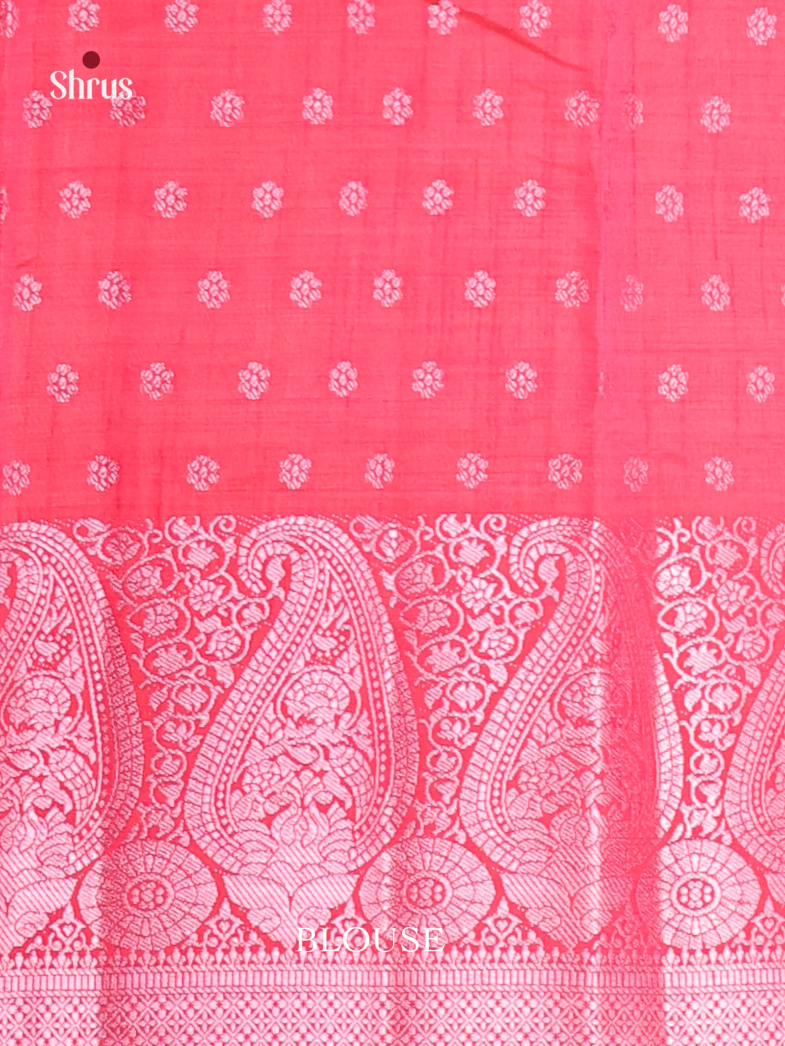 Red & Pink - Semi Rawsilk Saree