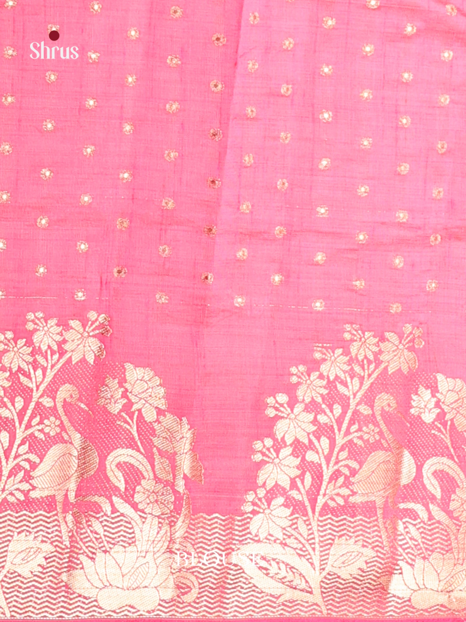 Pink - Semi Rawsilk Saree