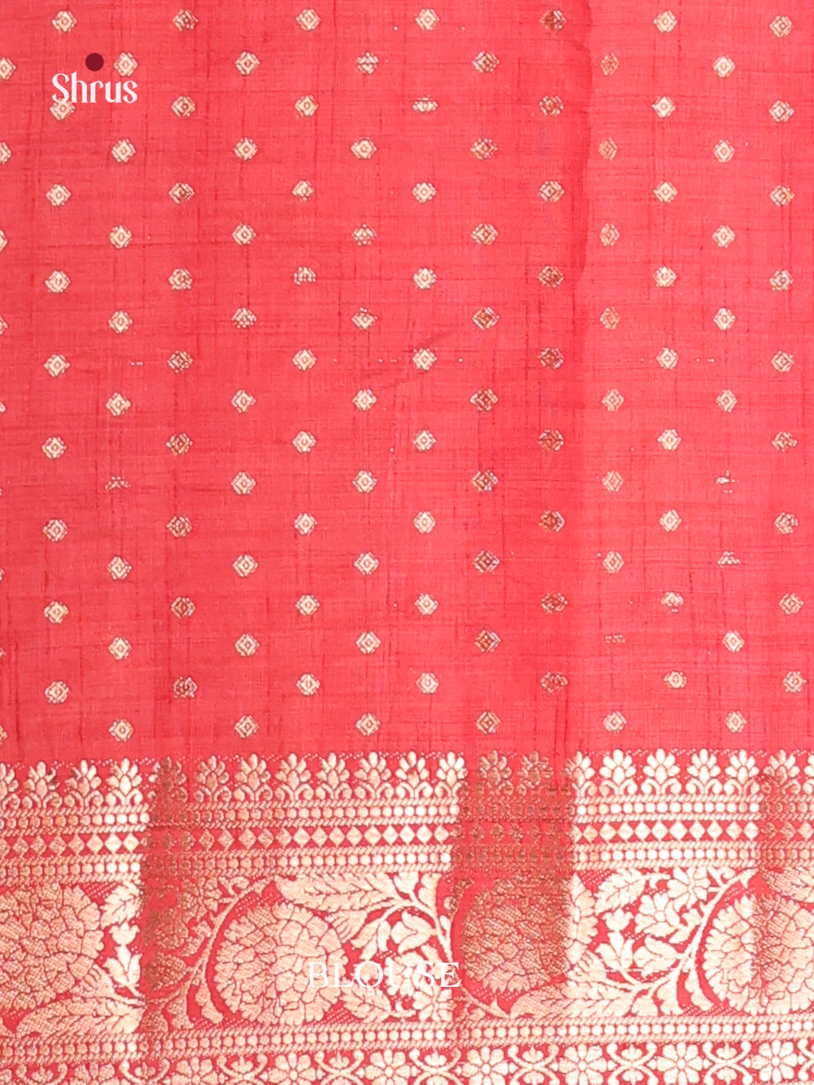 Red- Semi Rawsilk Saree