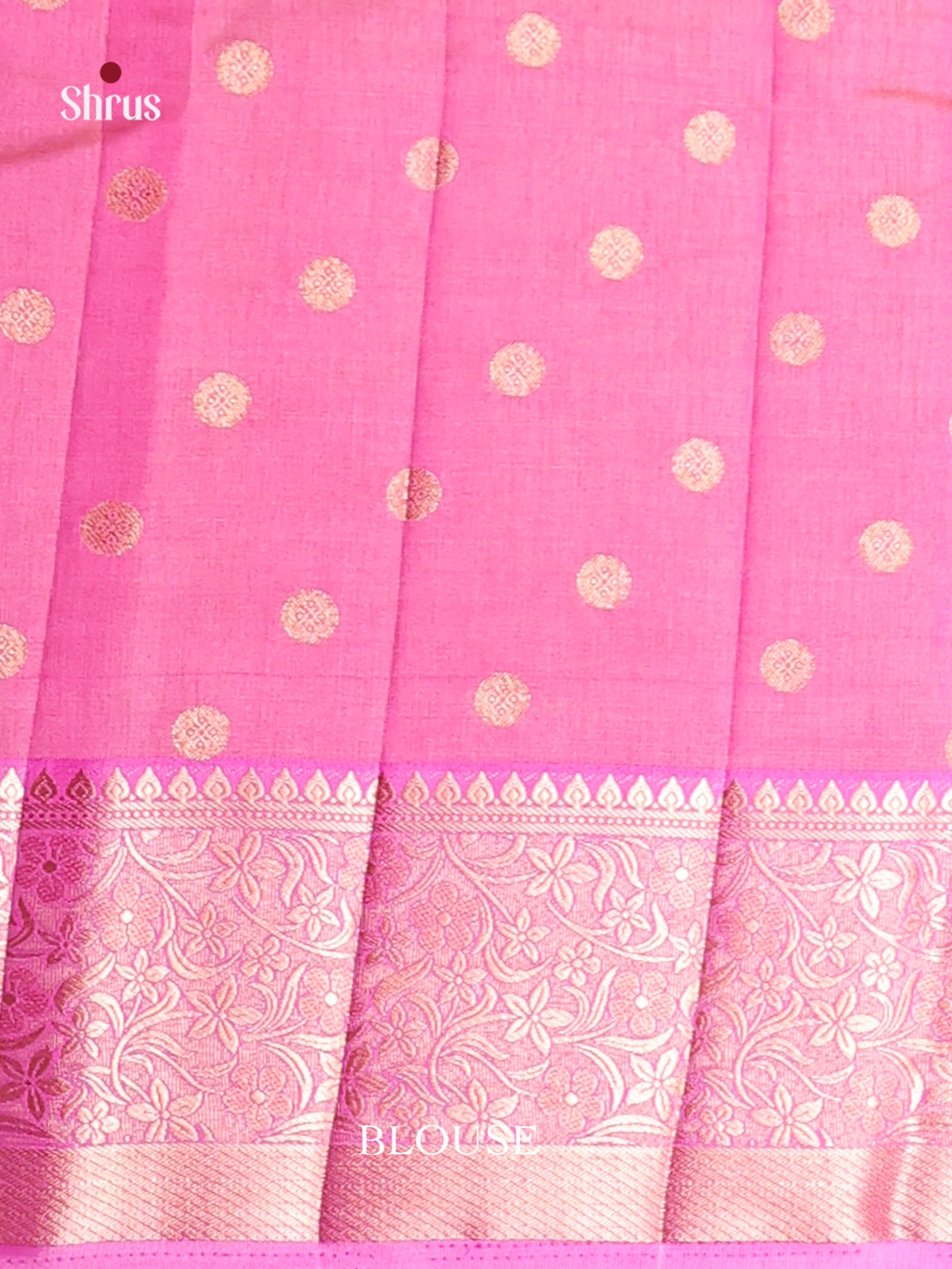 Pink - Semi Rawsilk Saree