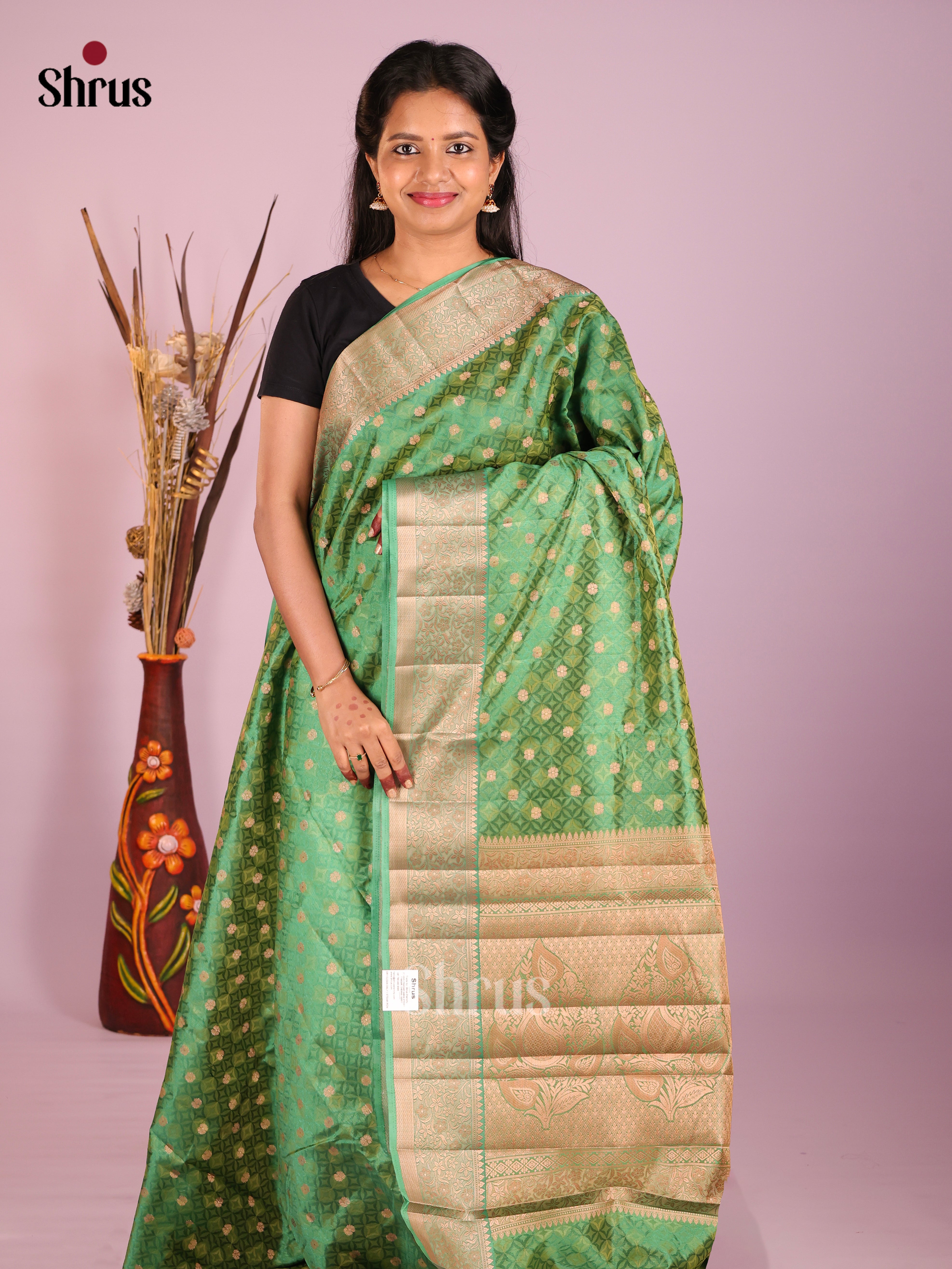 Pastel Green - Semi Rawsilk Saree