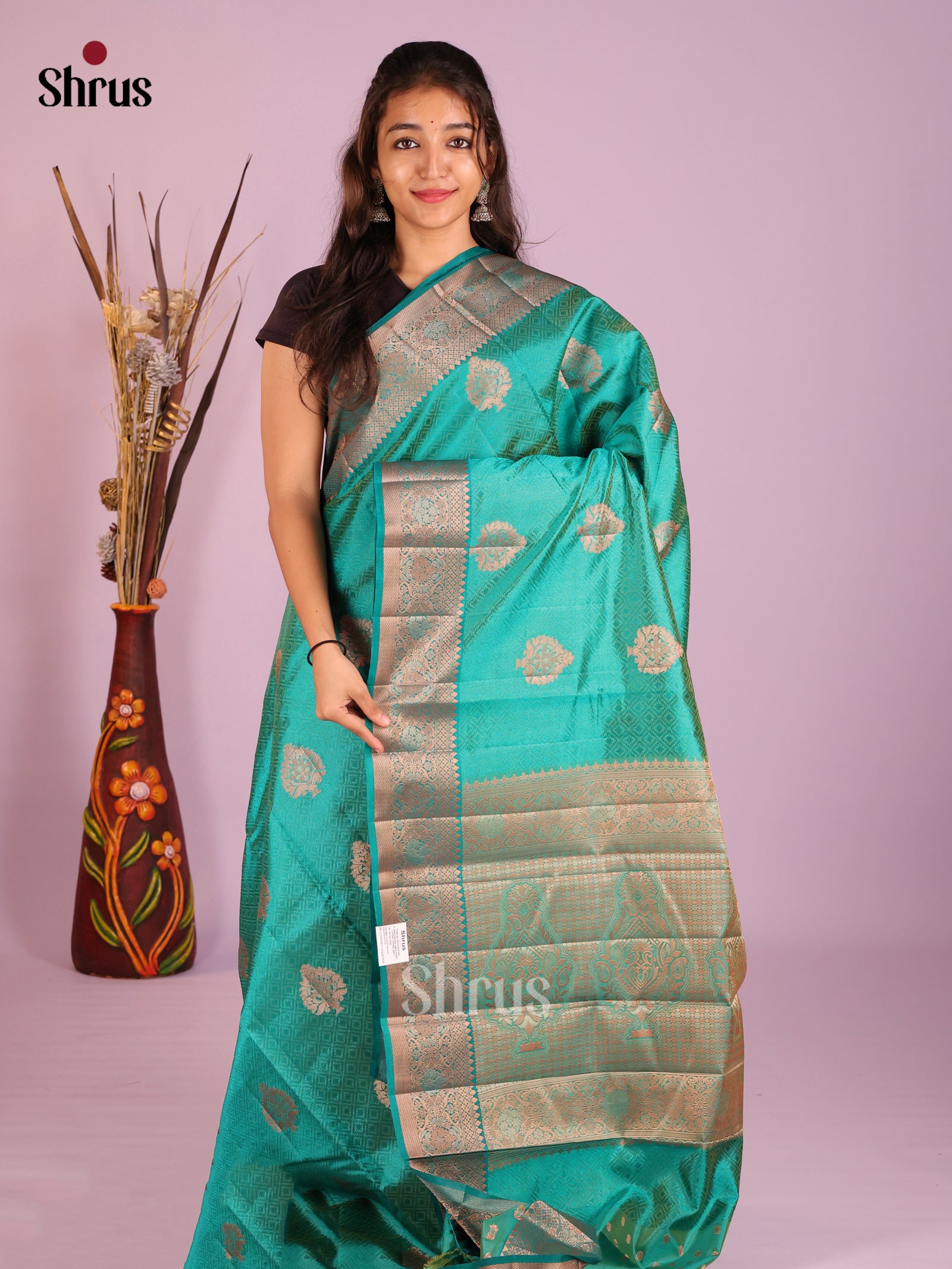 Green - Semi Rawsilk Saree