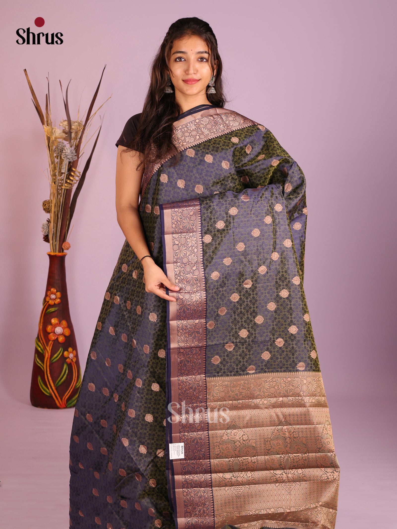 Blue - Semi Rawsilk Saree