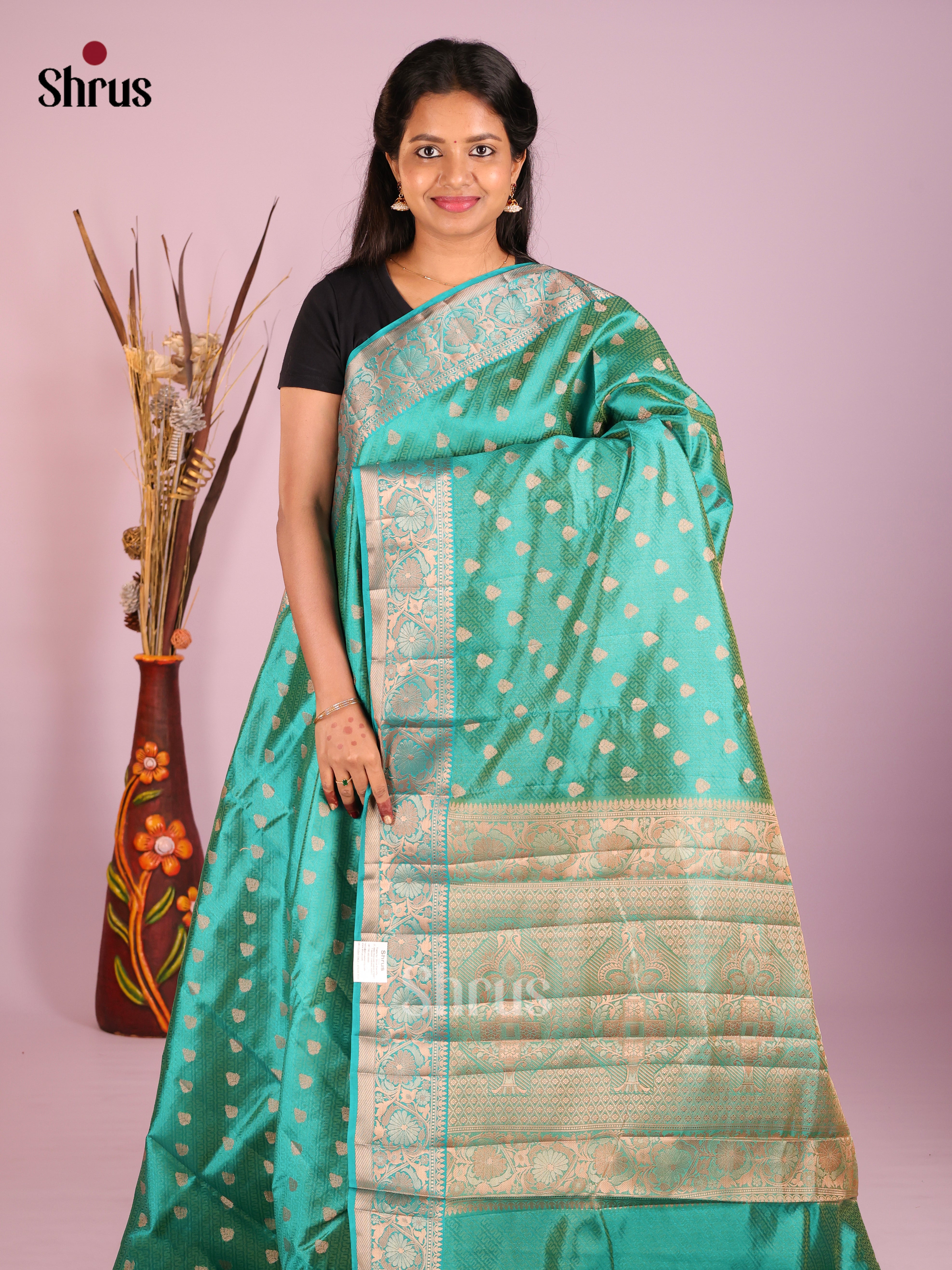 Green - Semi Rawsilk Saree