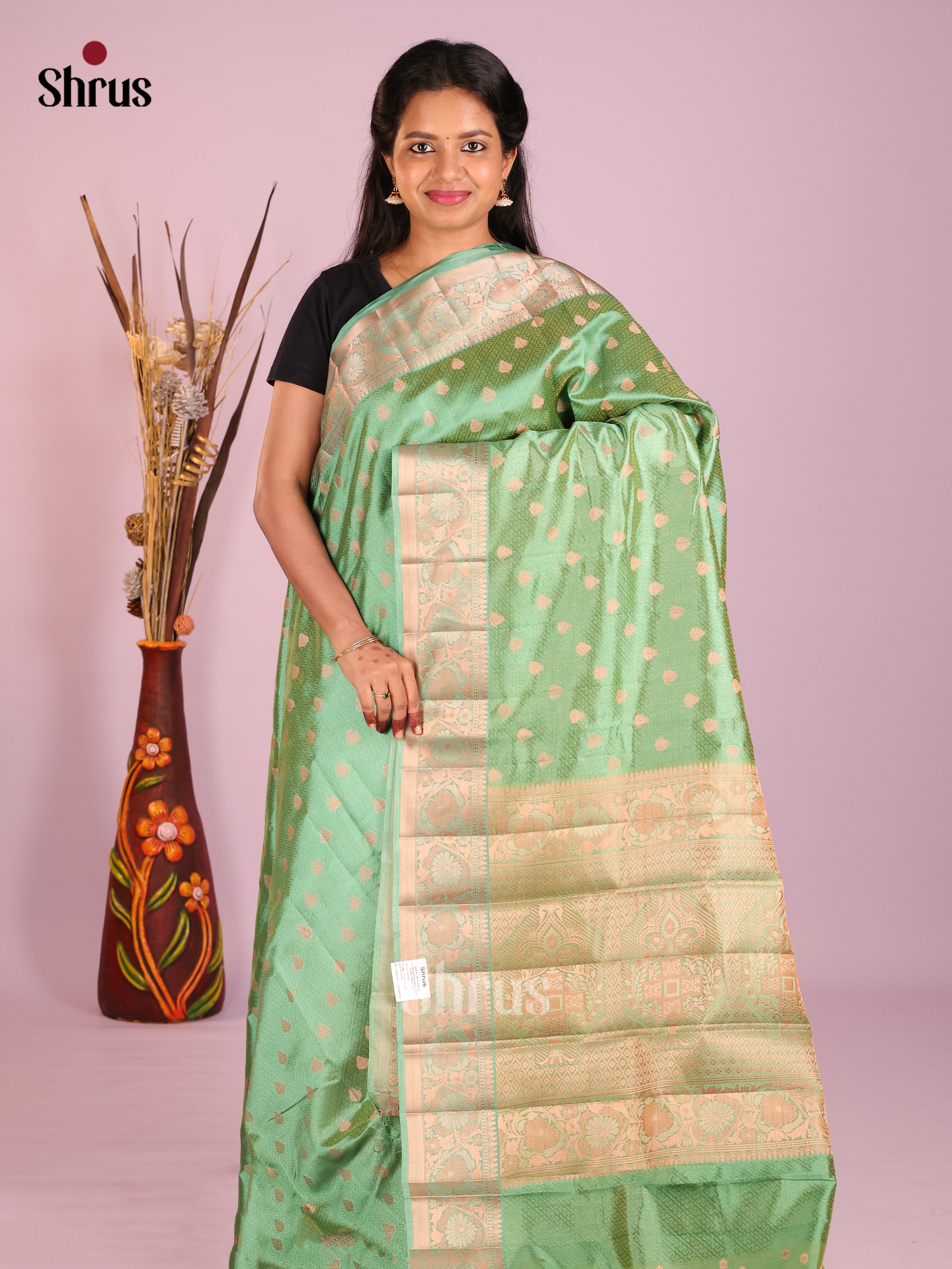 DIS09780 - Semi Rawsilk Saree