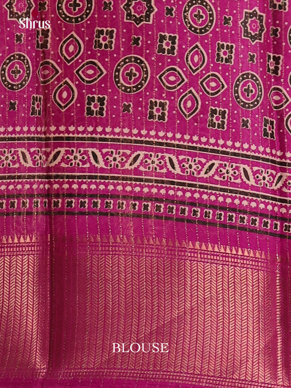 Cream & Purple - Semi Crepe Saree - Shop on Shrus.com