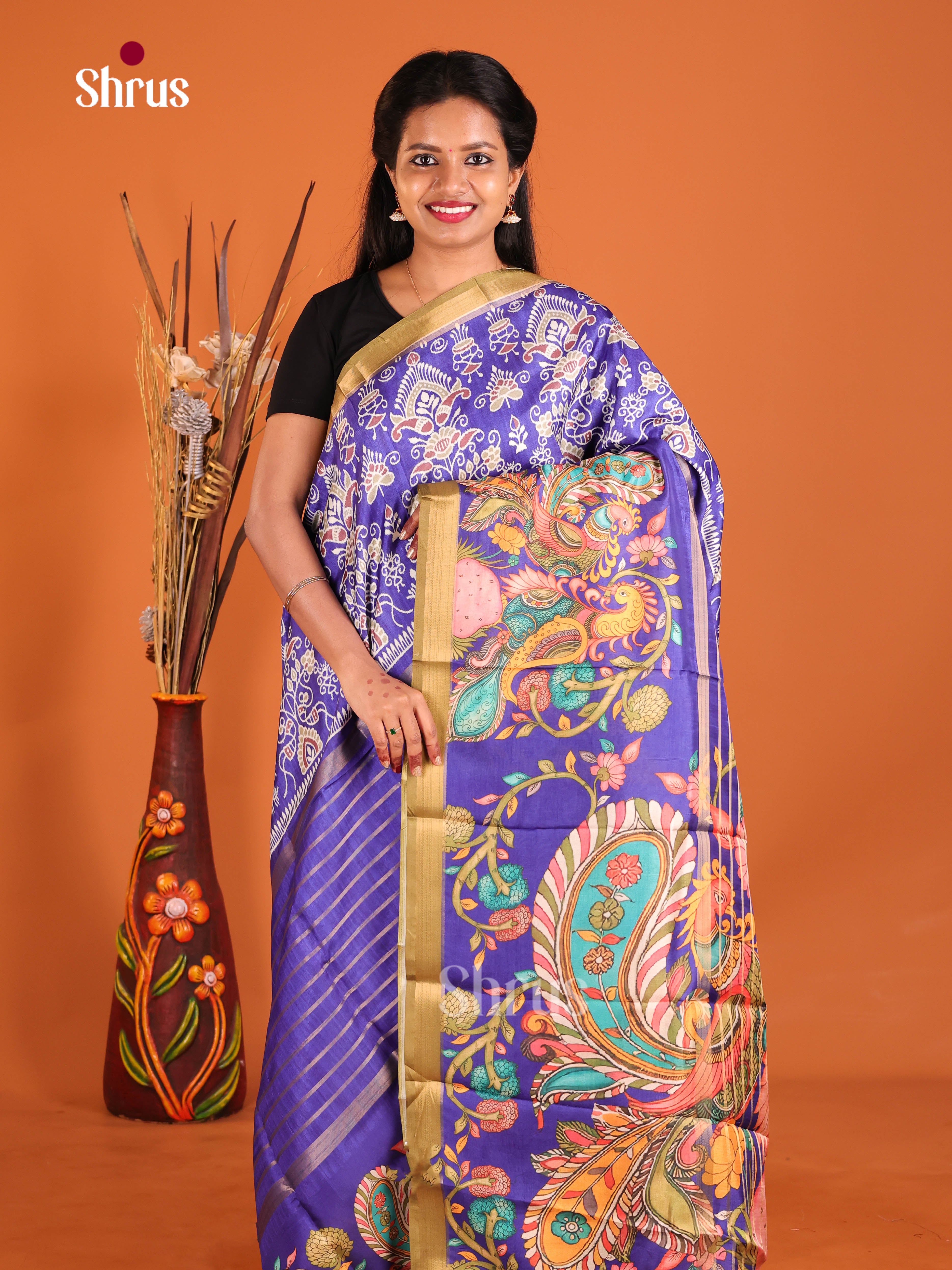 Purple - Semi matka Saree