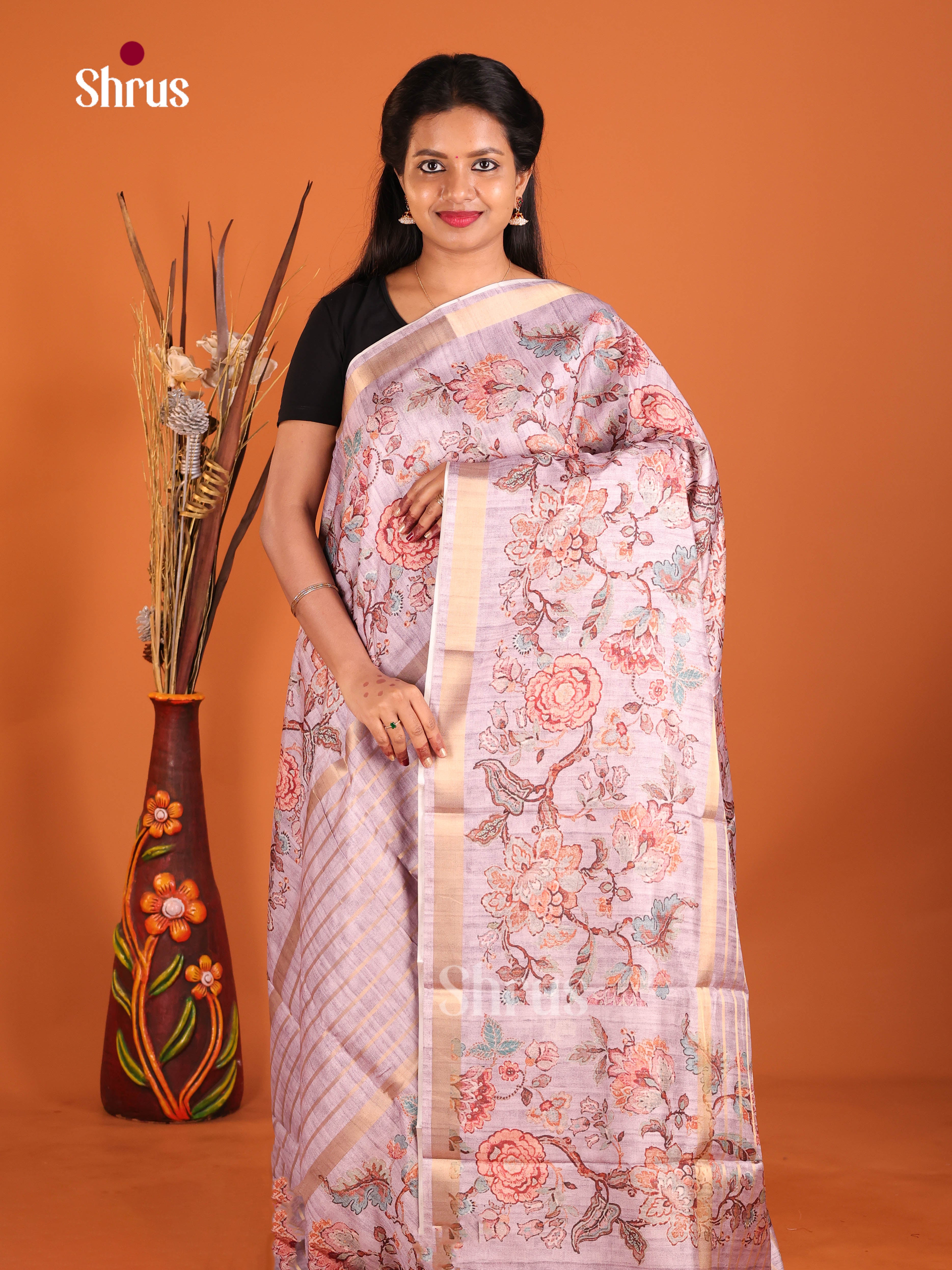 Lavender - Semi matka Saree