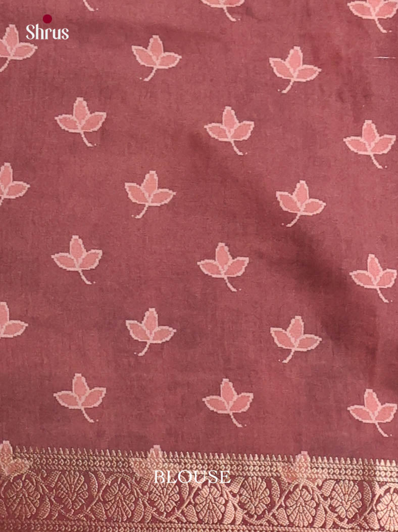 Cream & Maroon - Semi Dola silk Saree