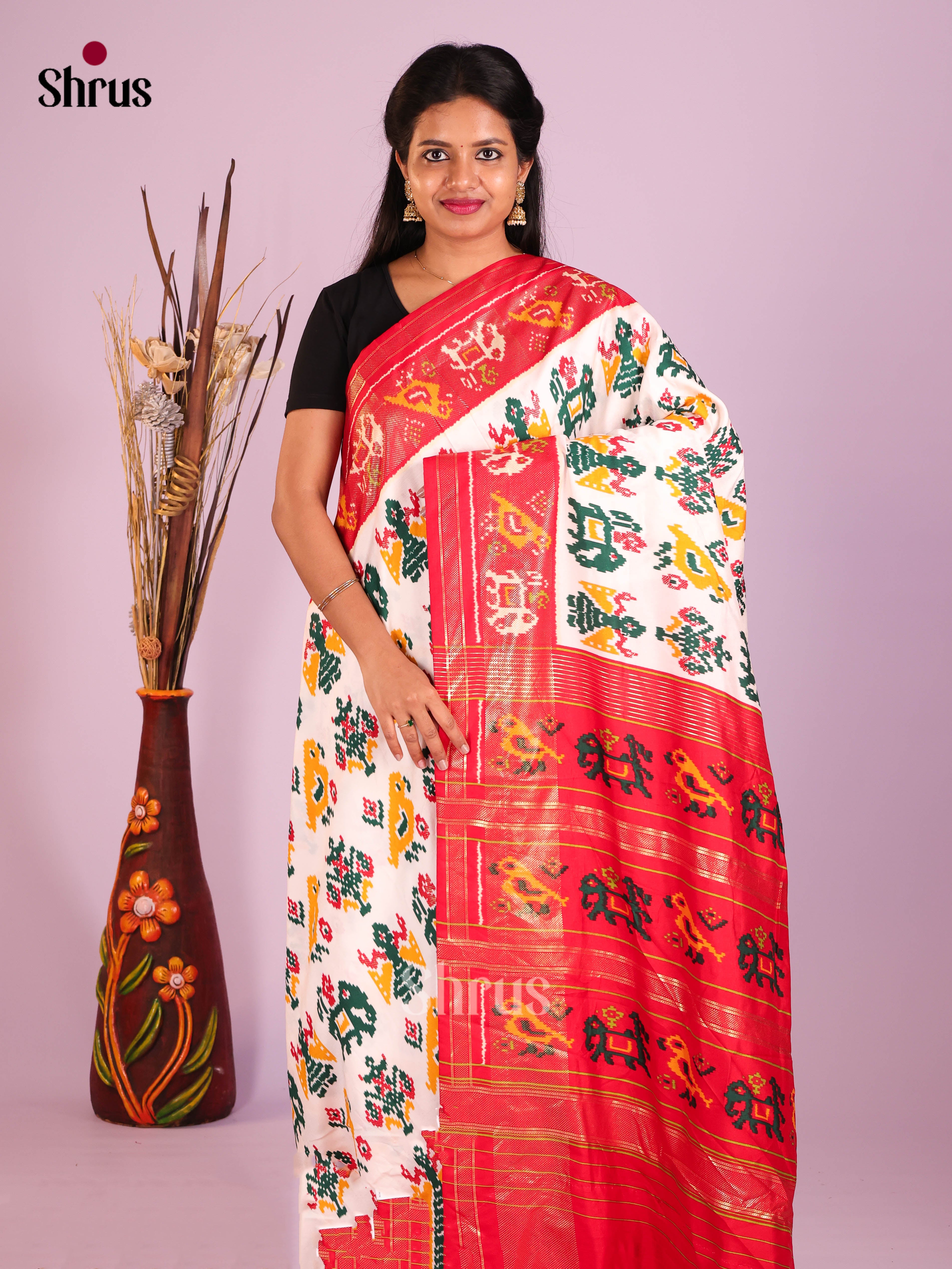 DIS10009 - Semi Ikkat Print Saree