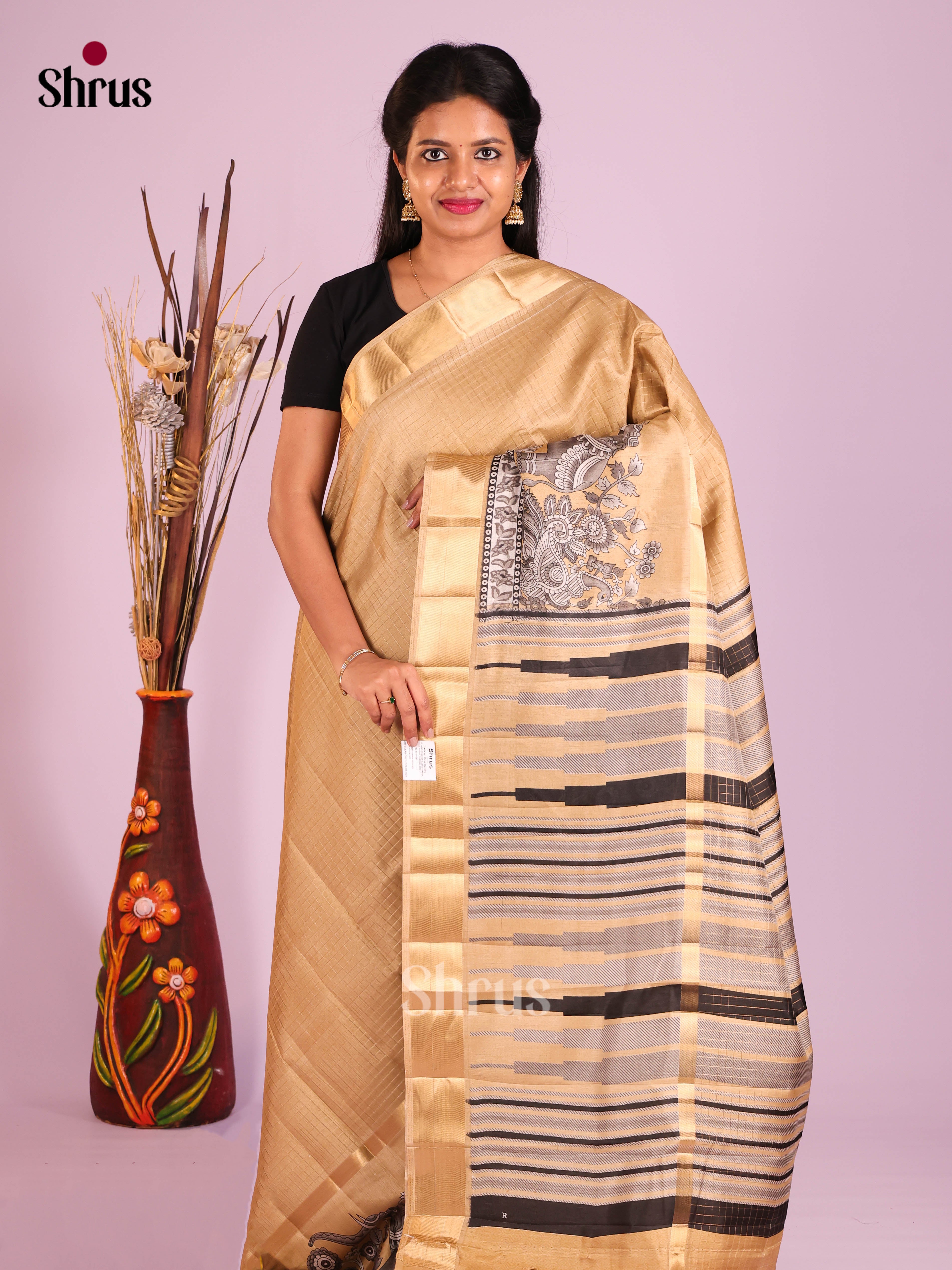 DIS10027 - Semi Chanderi Saree