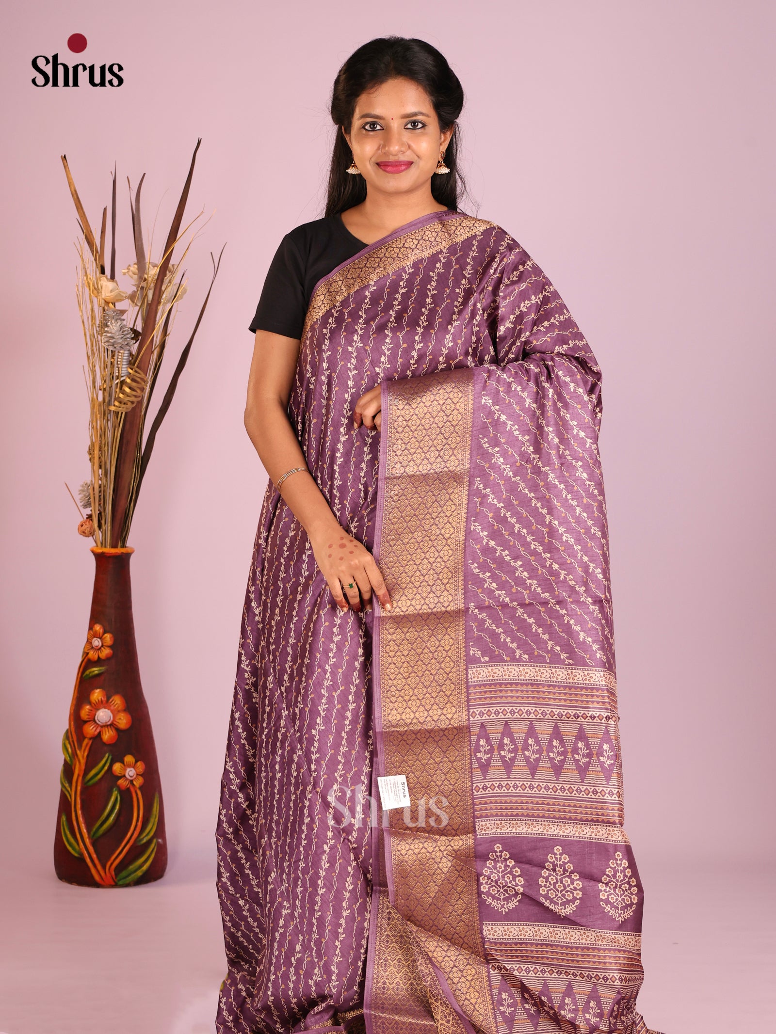 DIS10281 - Semi Crepe Saree - Shop on Shrus.com