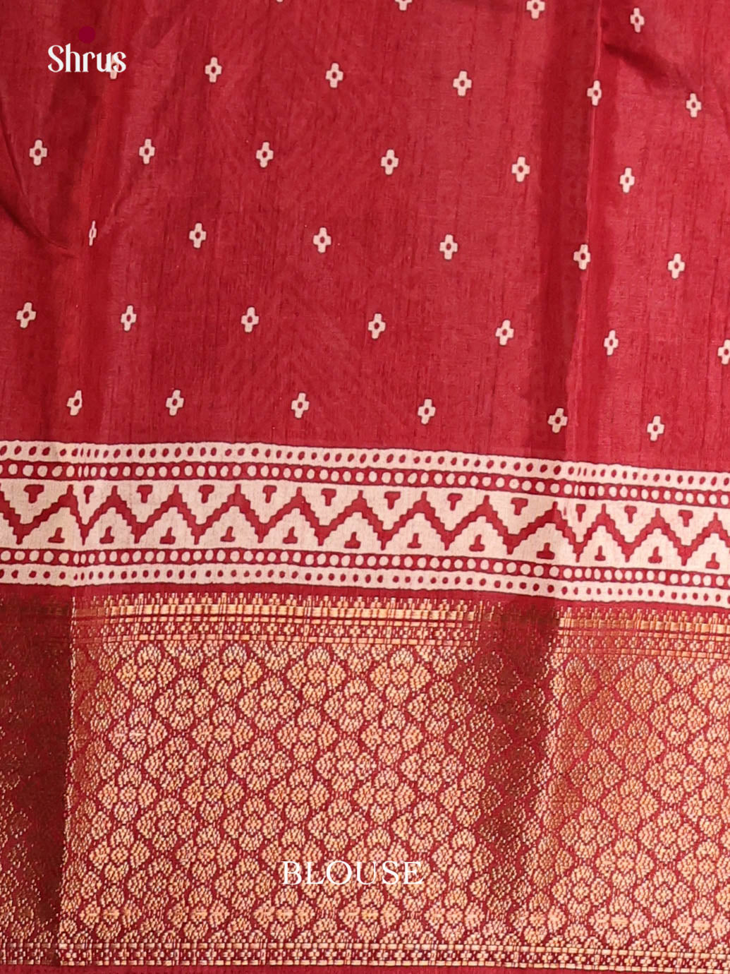 Red - Semi Crepe Saree