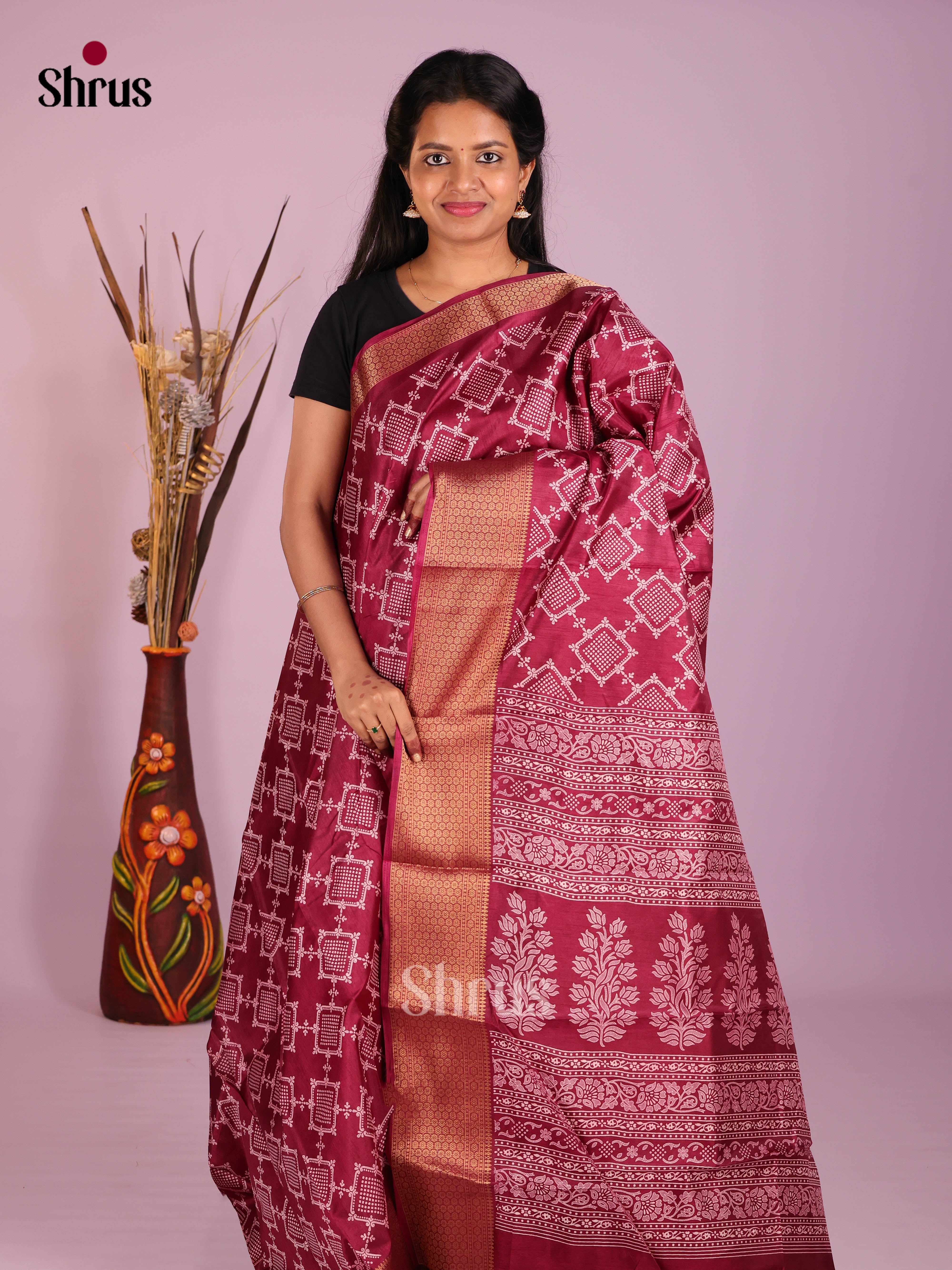 DIS10302 - Semi Crepe Saree - Shop on Shrus.com