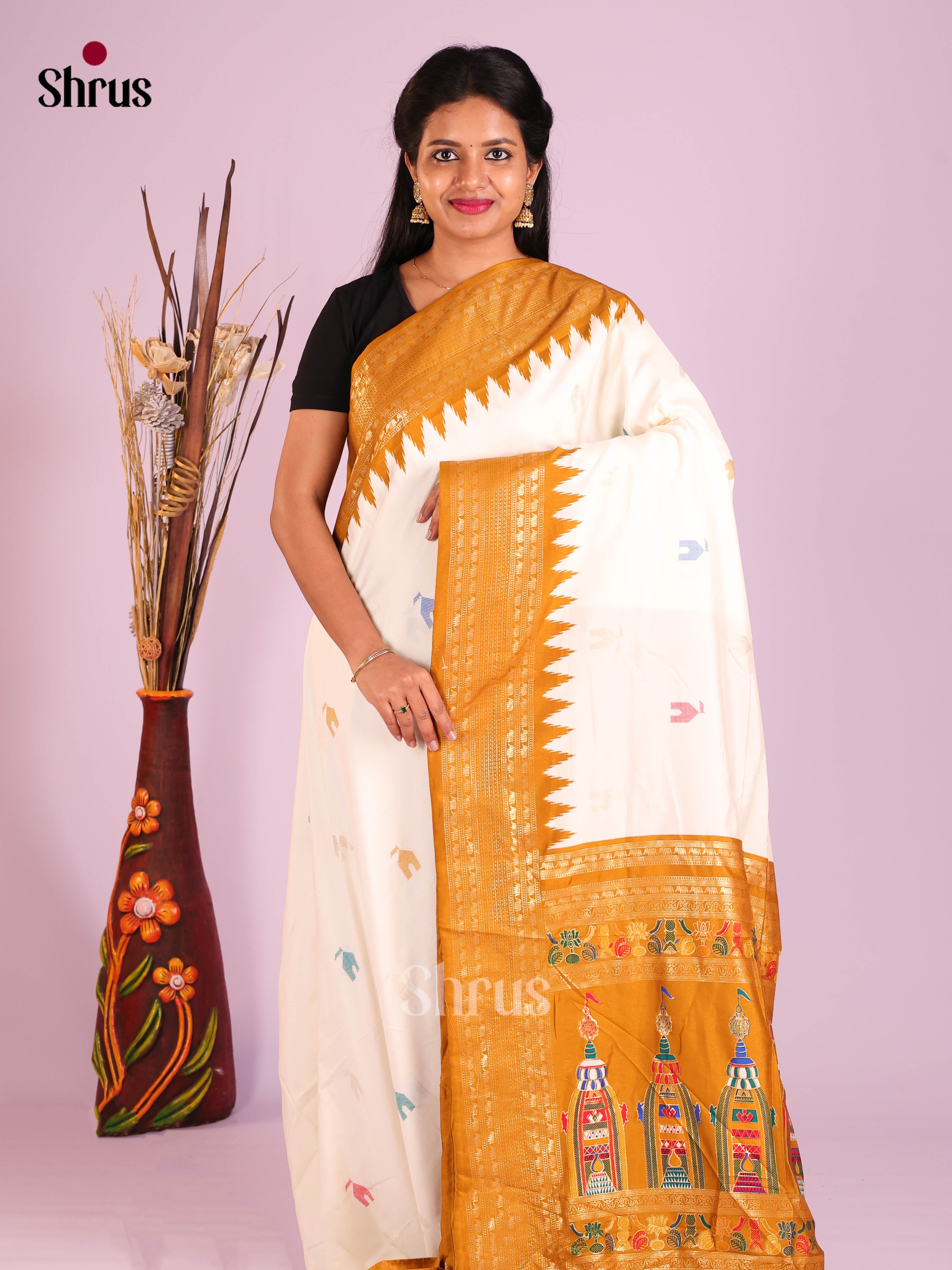 DIS10321 - Semi Ikkat Print Saree