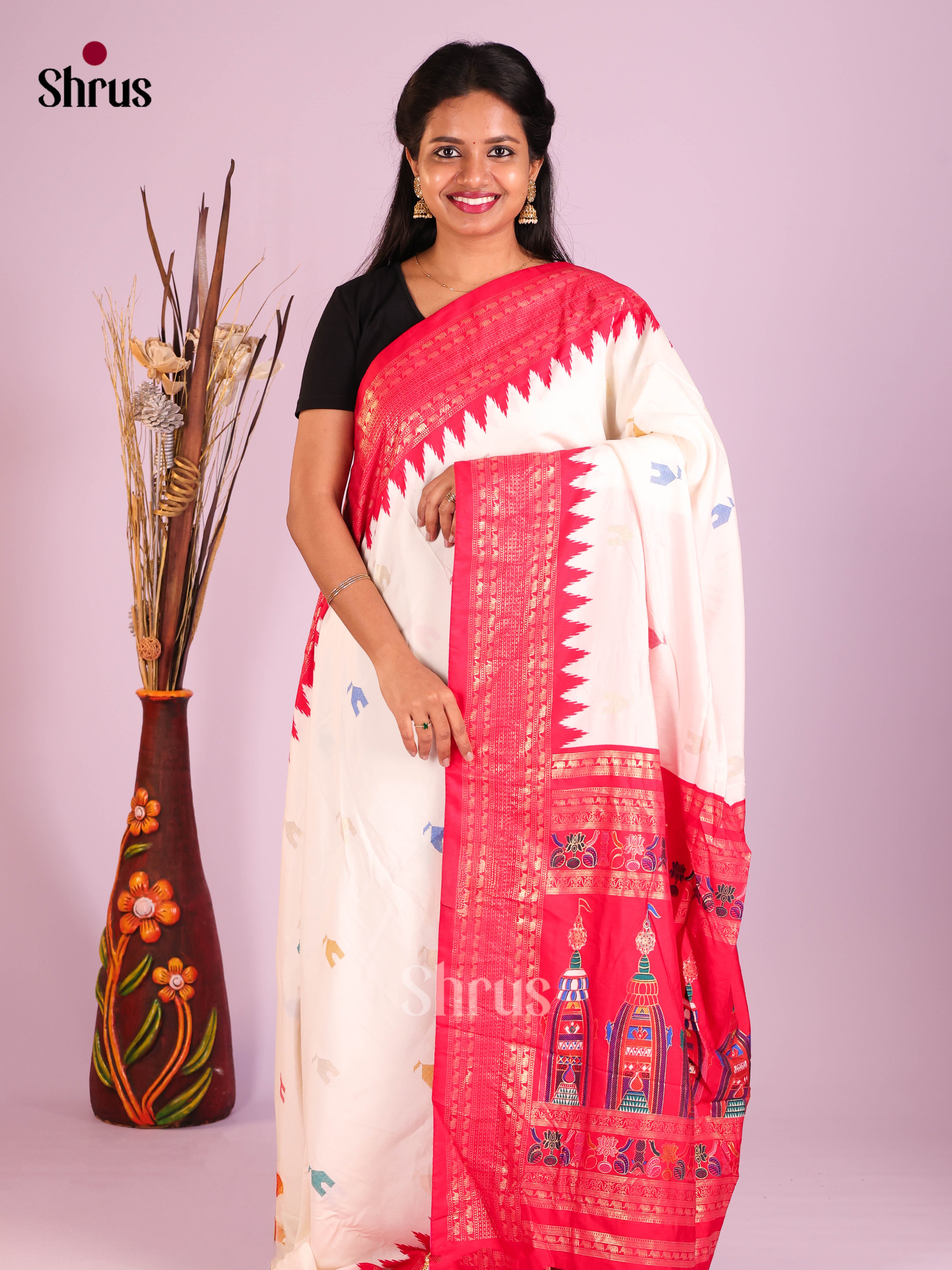 DIS10322 - Semi Ikkat Print Saree