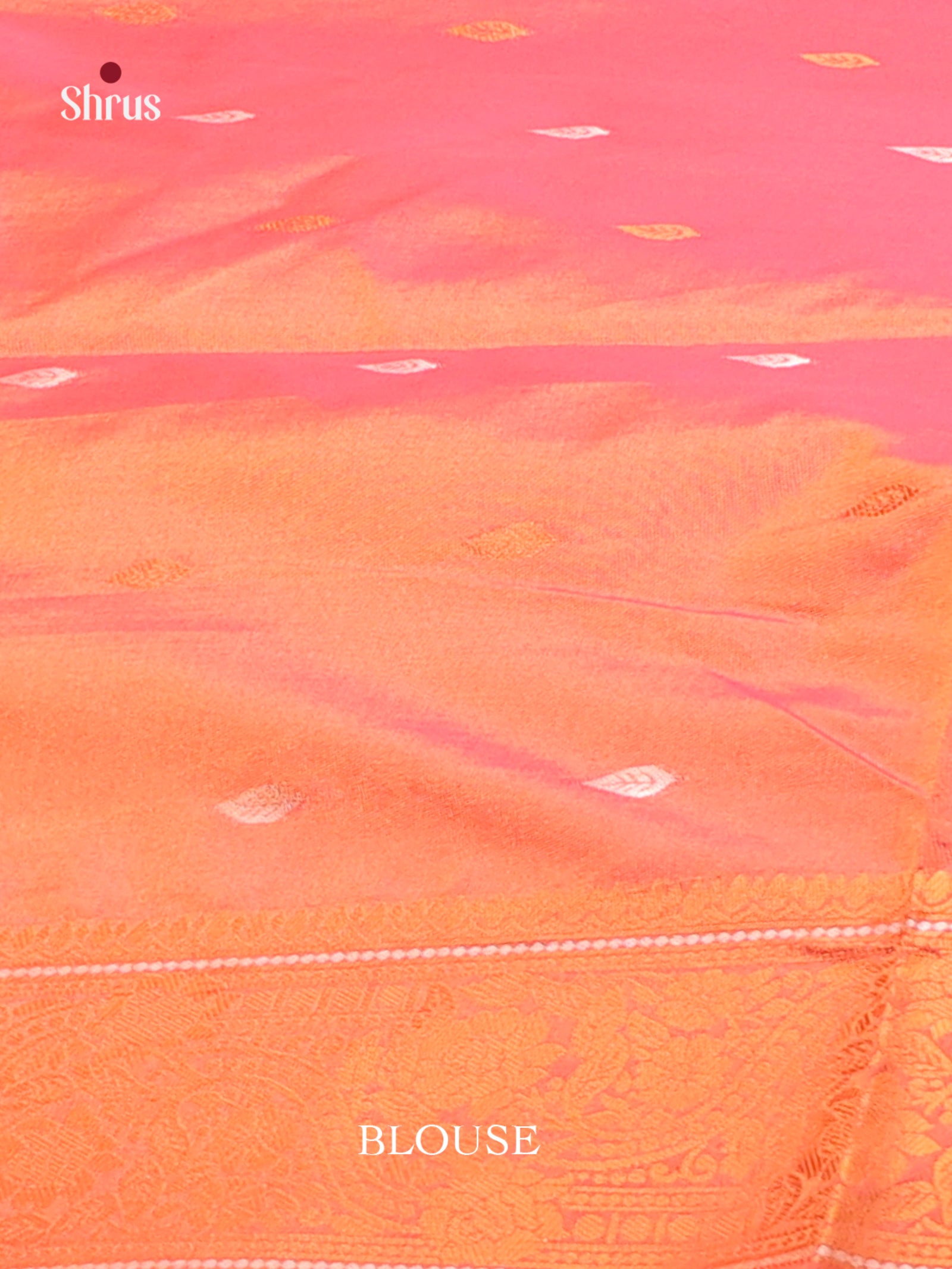 Green & Orange - Semi Softsilk Saree