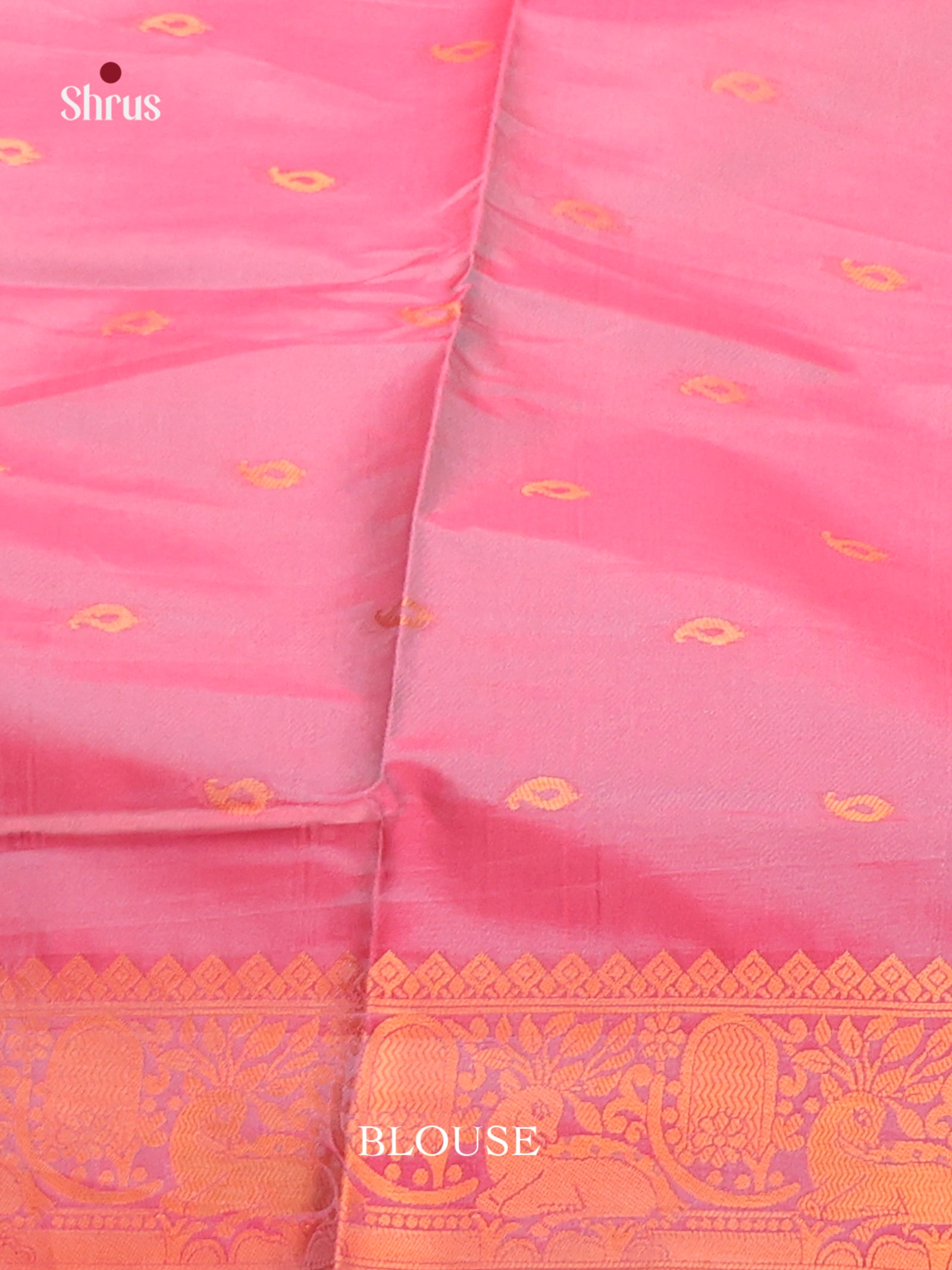 Blue & Pink - Semi Softsilk Saree