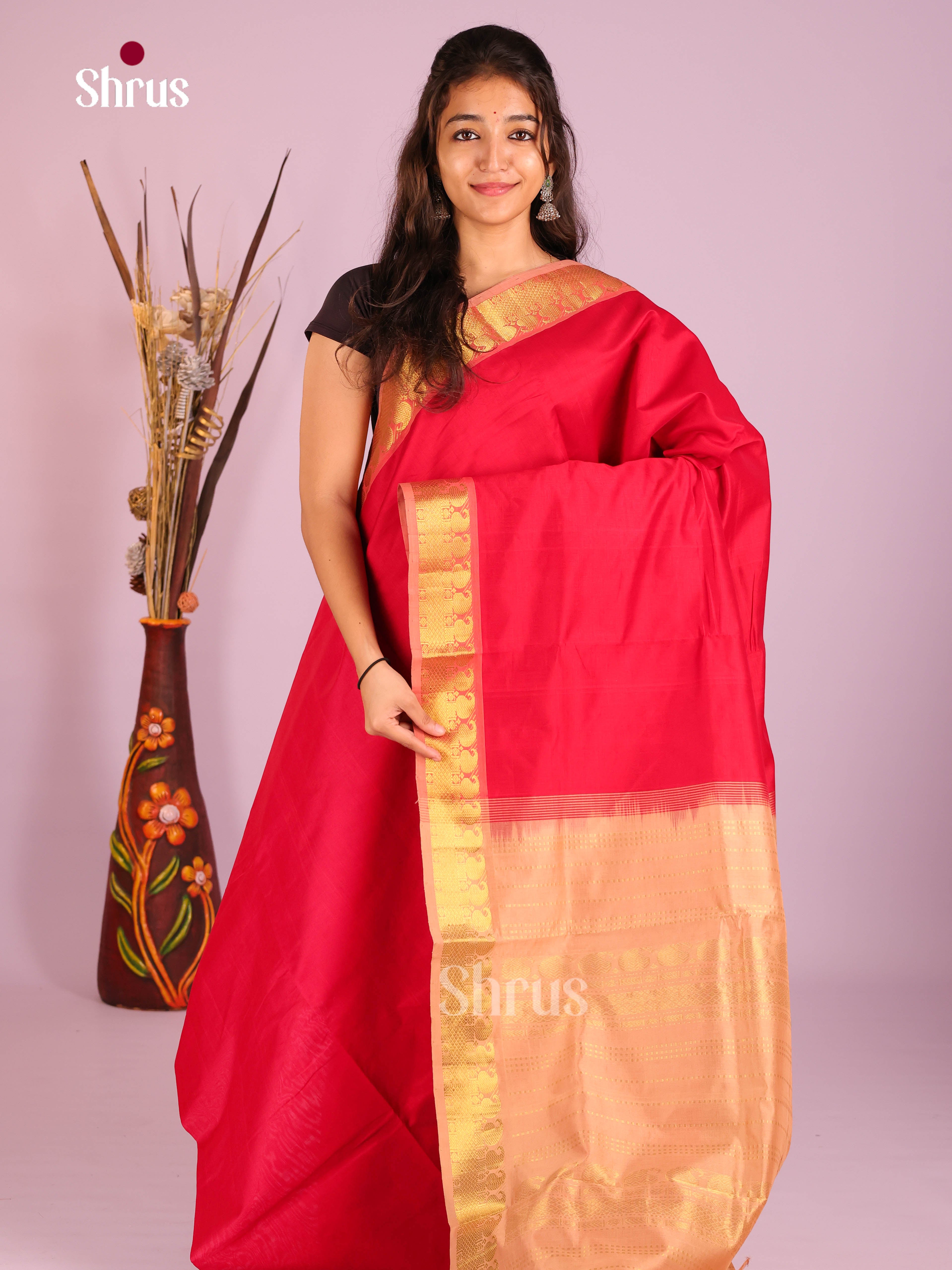 DIS10394 - Silkcotton-halfpure Saree - Shop on Shrus.com