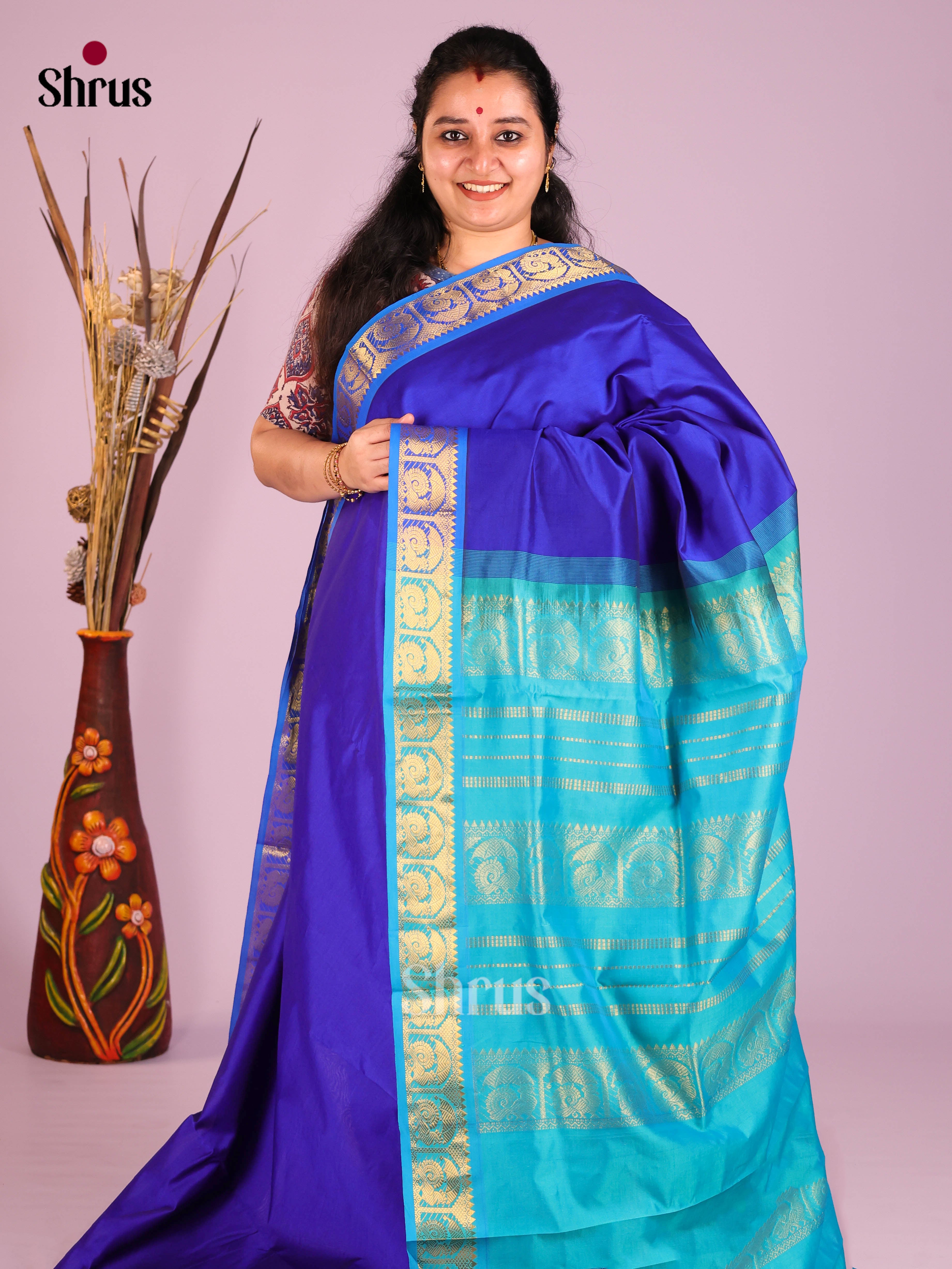 DIS10397 - Silkcotton-halfpure Saree - Shop on Shrus.com