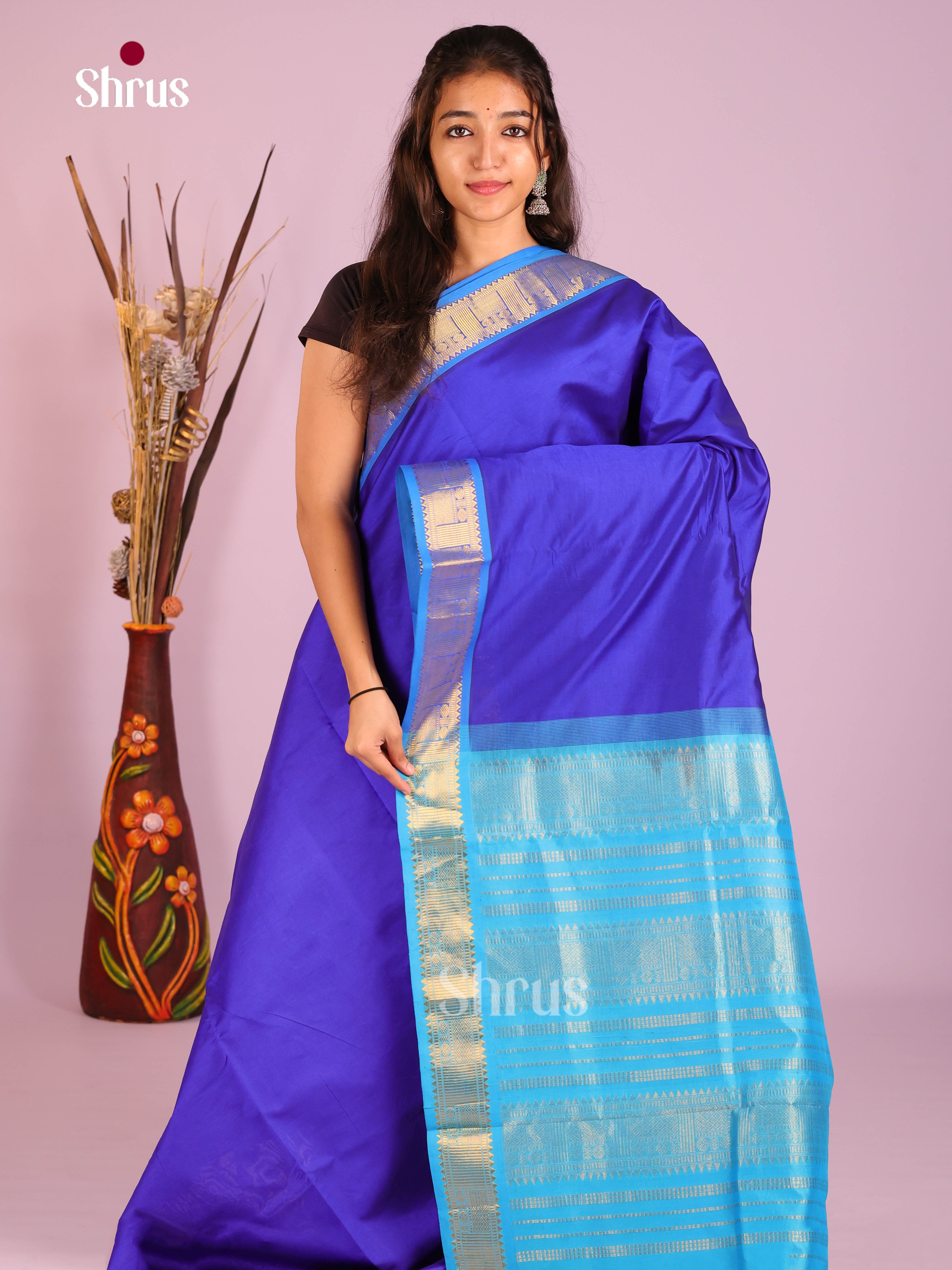 DIS10412 - Silkcotton-halfpure Saree - Shop on Shrus.com