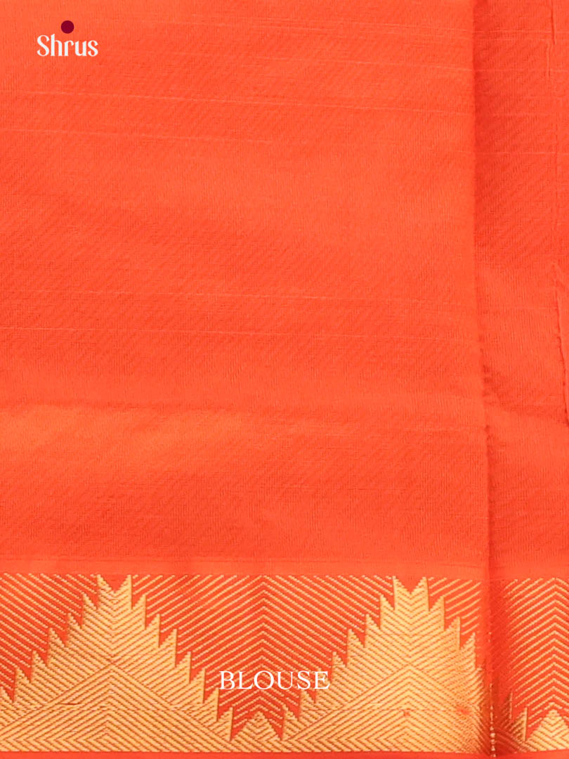 Teal & Orange - Silkcotton-halfpure Saree