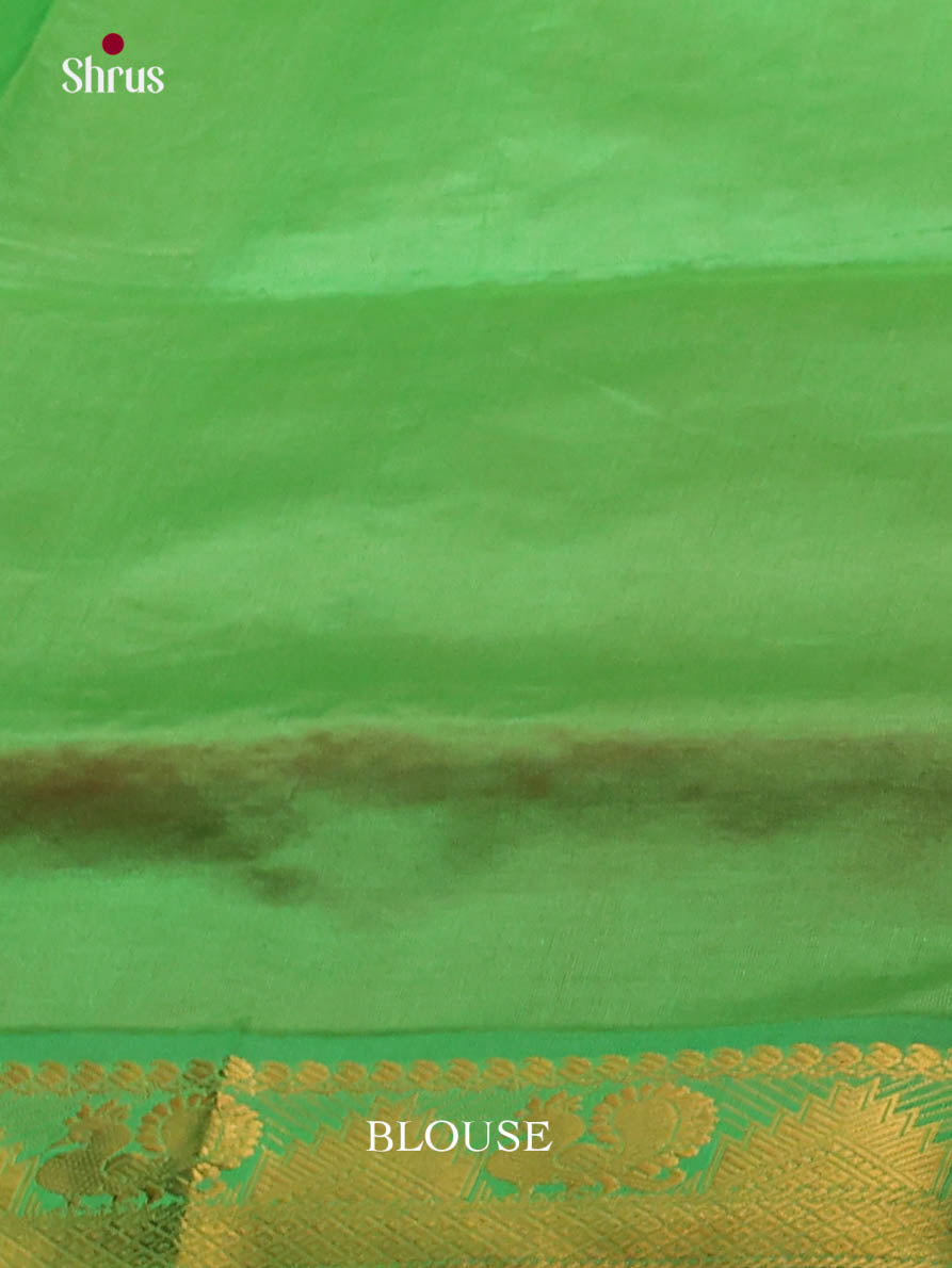 Pink & Green - Silkcotton-halfpure Saree - Shop on Shrus.com