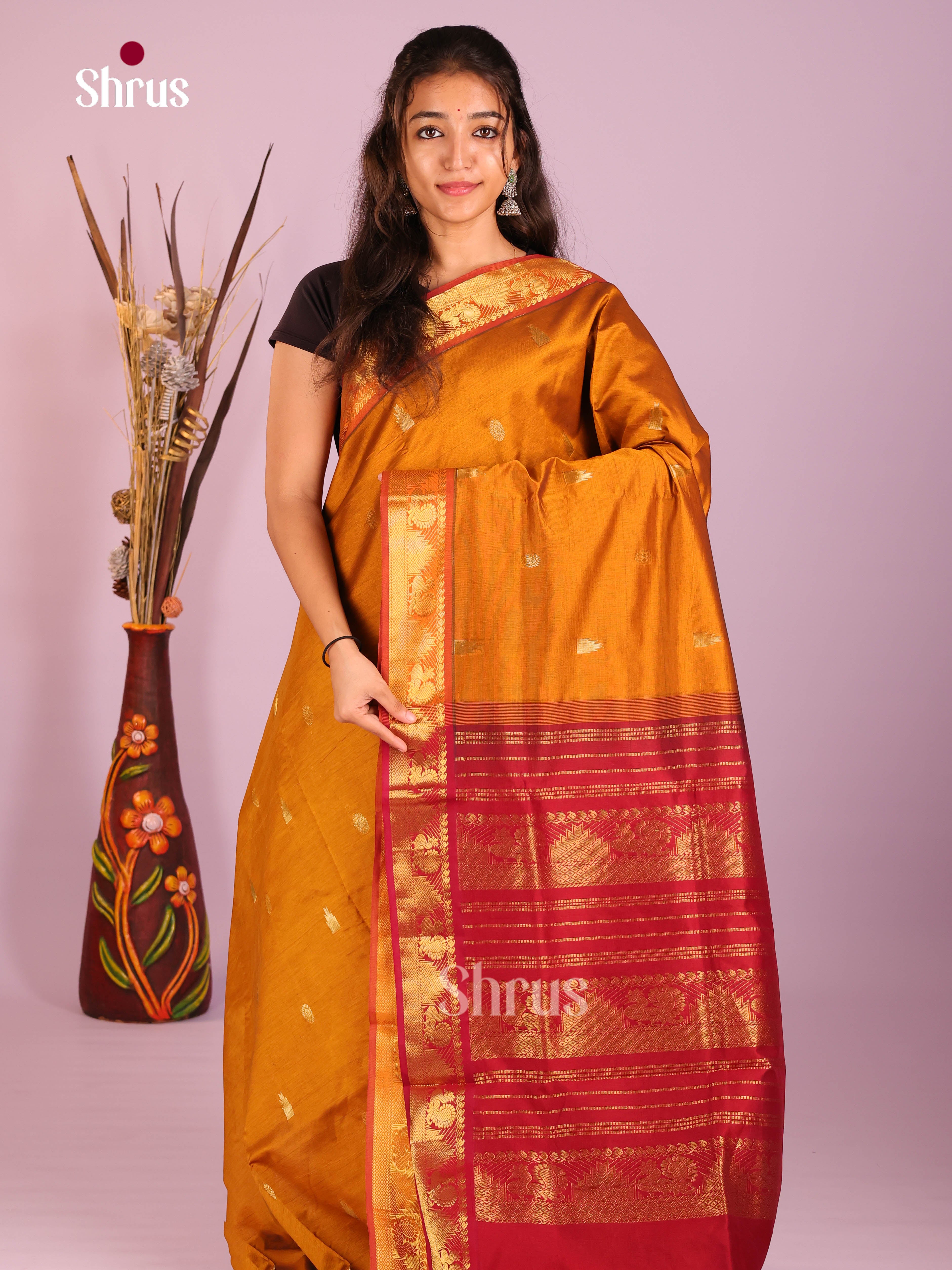 DIS10426 - Silkcotton-halfpure Saree - Shop on Shrus.com